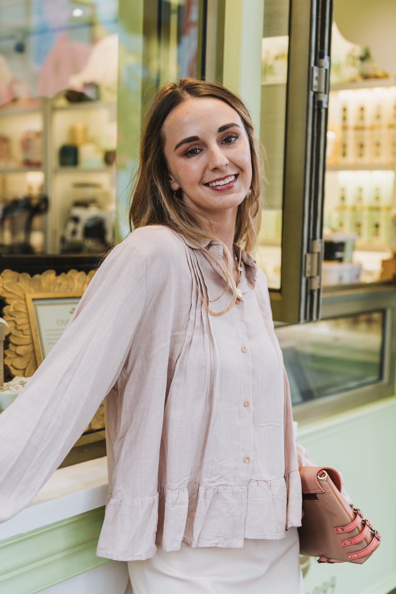 Lino Blouse Dusty Pink
