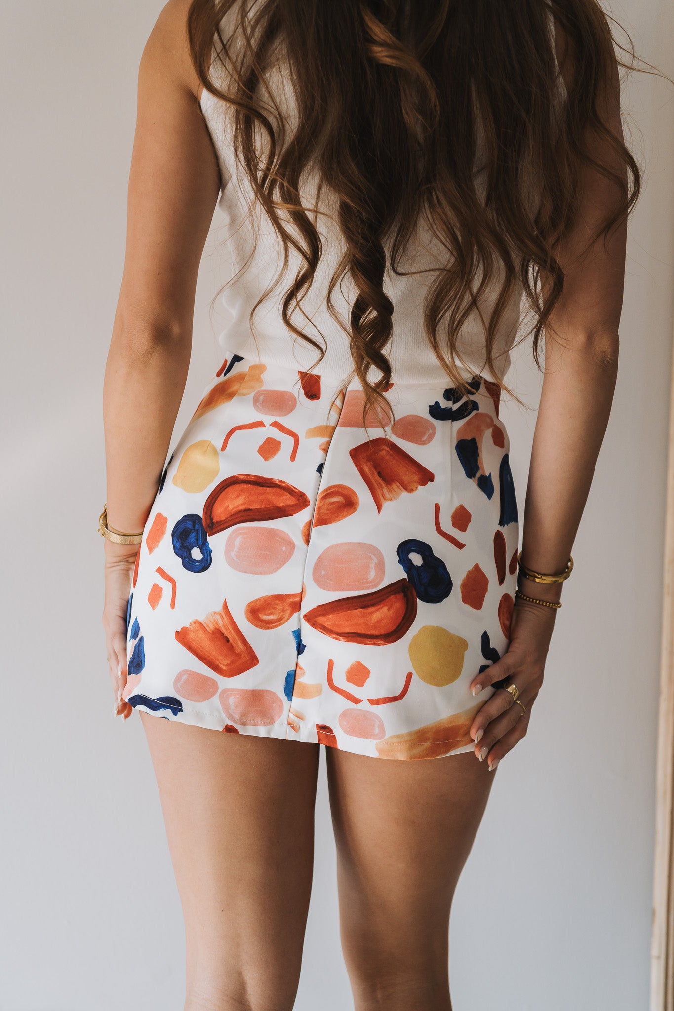 Abstract Print Skort