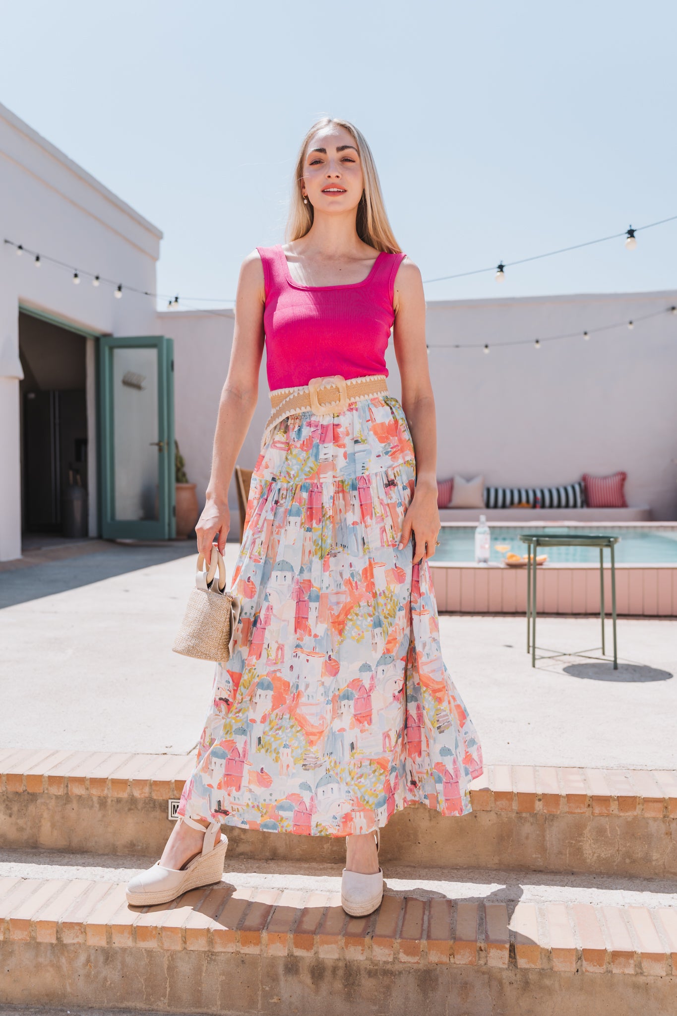 Greece Skirt Light Blue