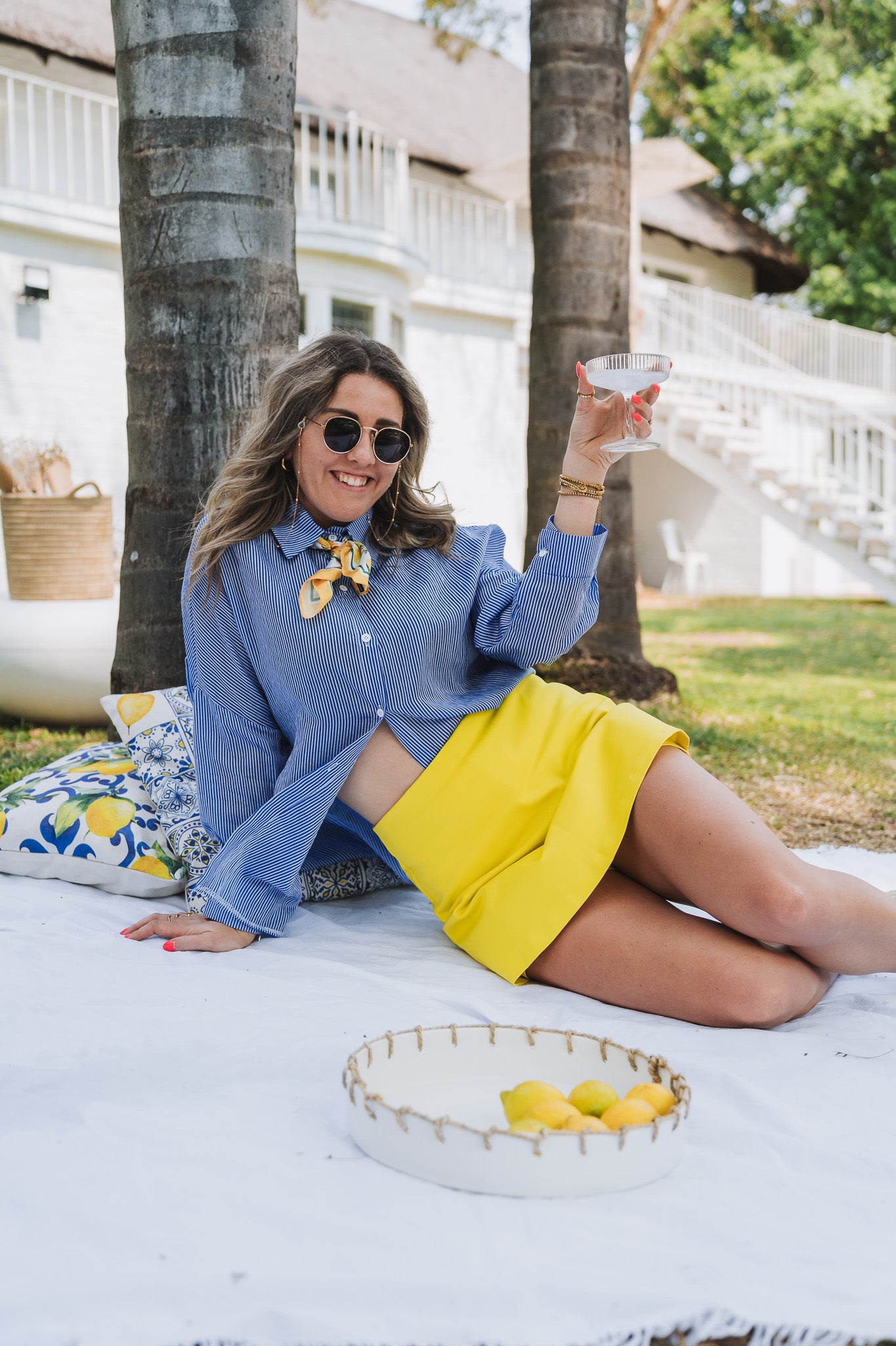 Santorini Blouse Navy