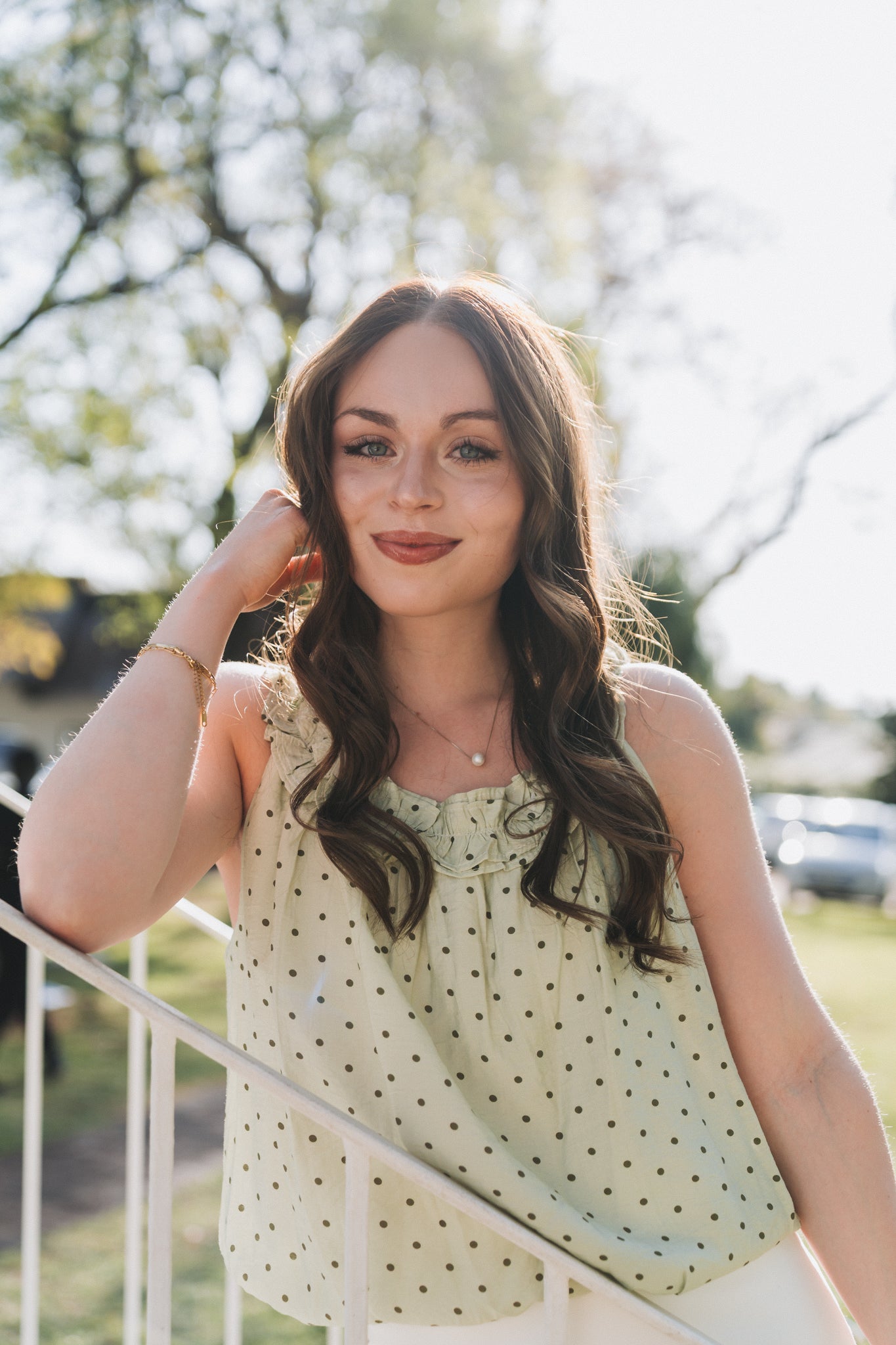 Becky Polka Top Green