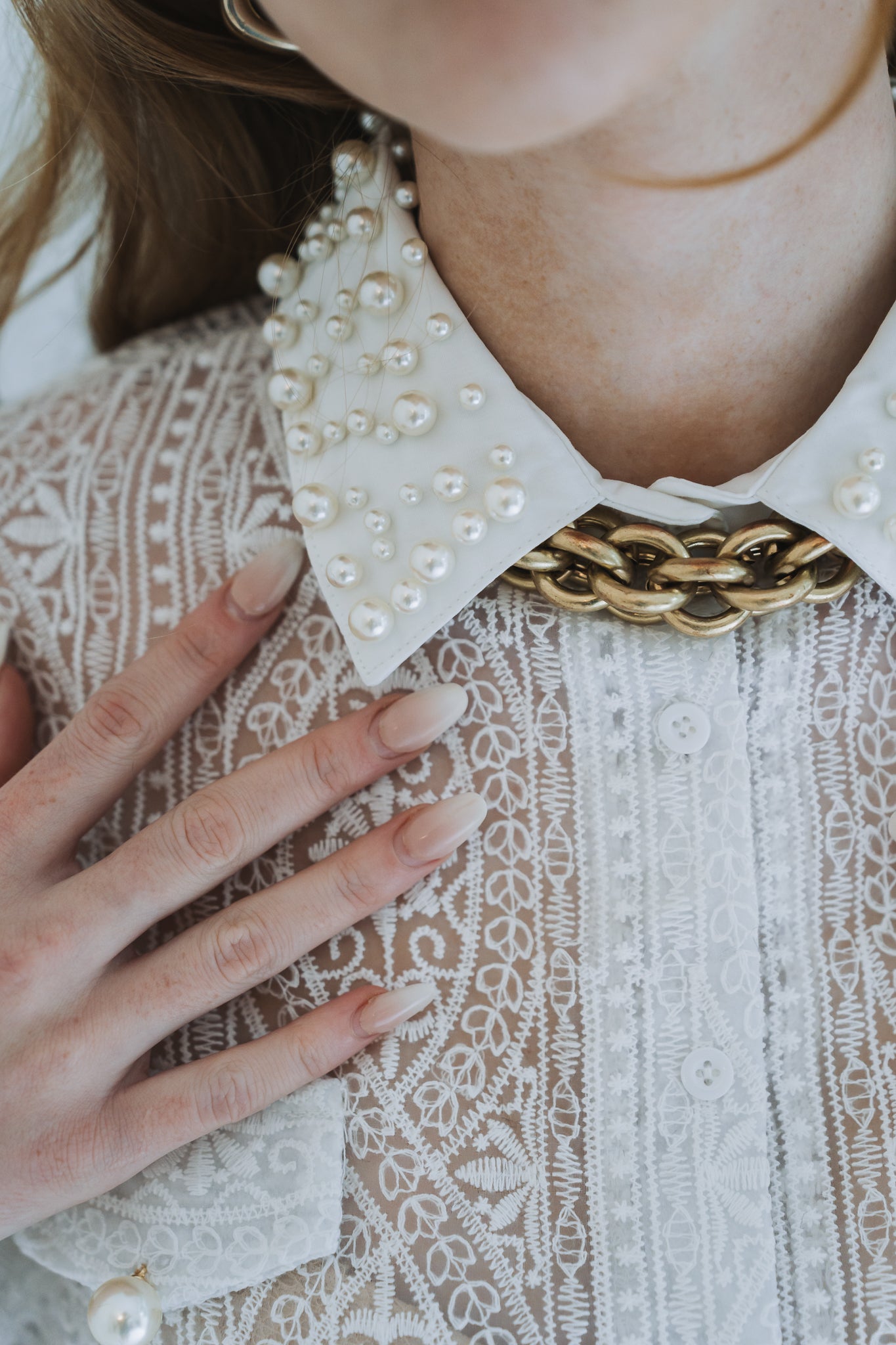 Pearl Blouse White