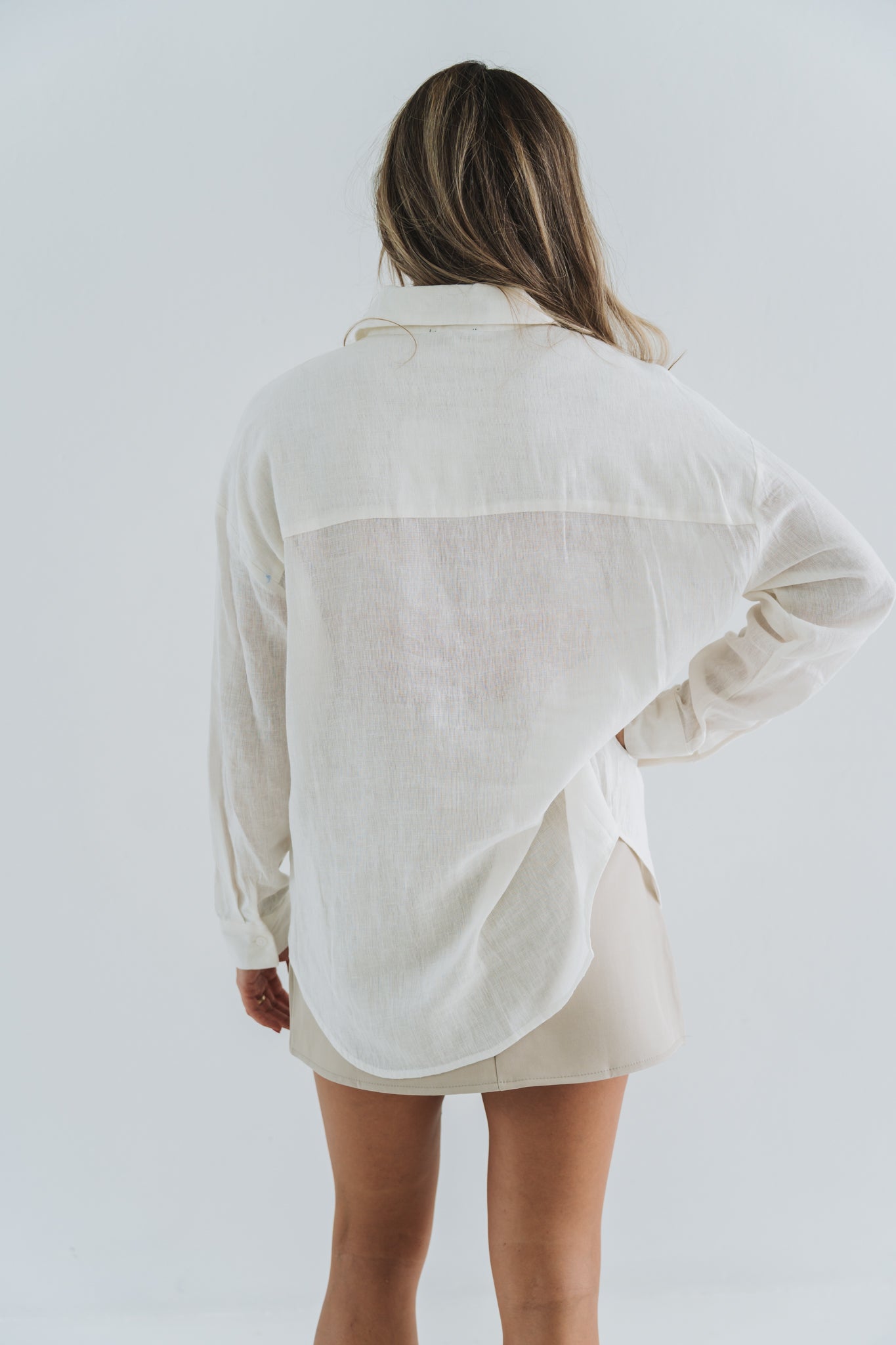 Linen Blouse White | One Size / Fits 30-34
