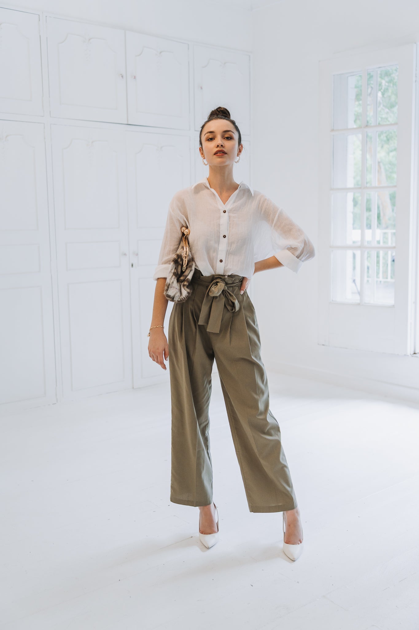 High Rise Trouser Olive