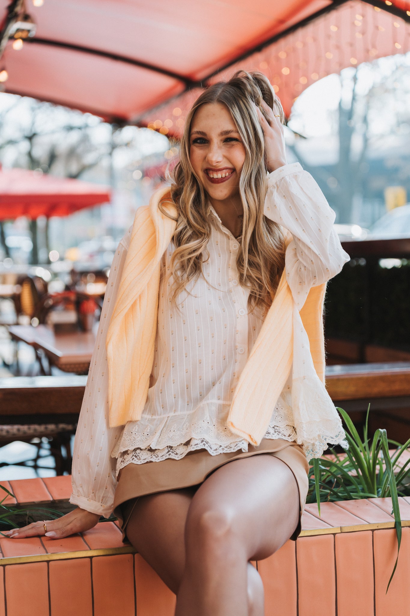 Ditsy Blouse Cream