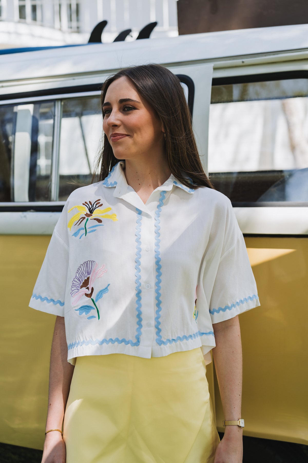 Squiggle Blouse White| One Size/ Fits 30-34