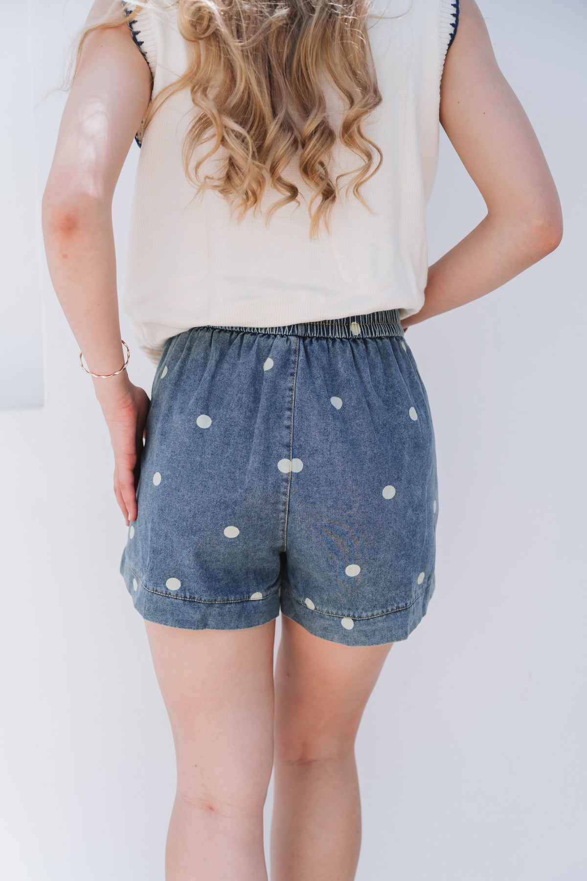 Denim Polka Short Dark | One Size / Fits 30-34