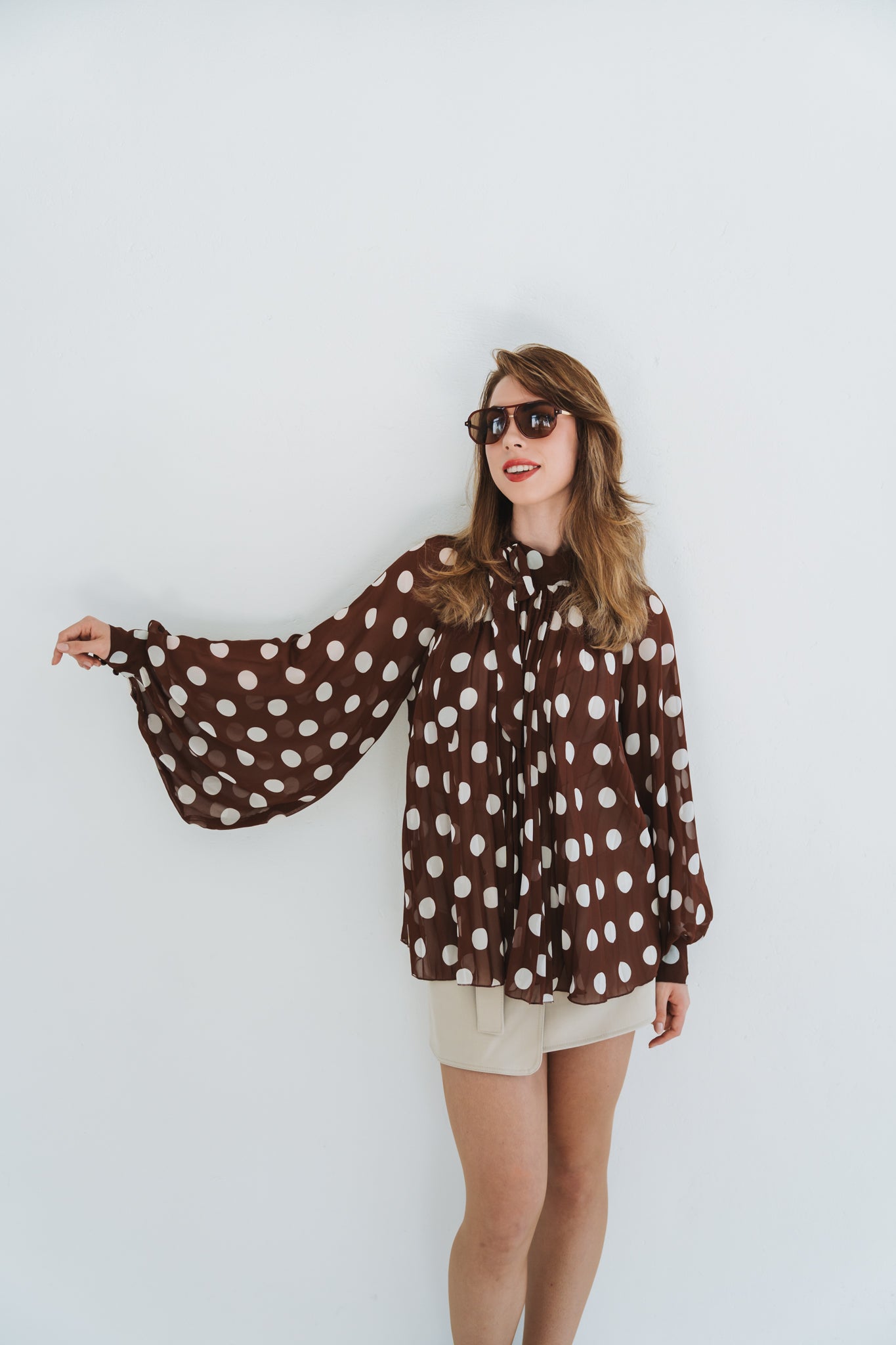 Polka Top Brown