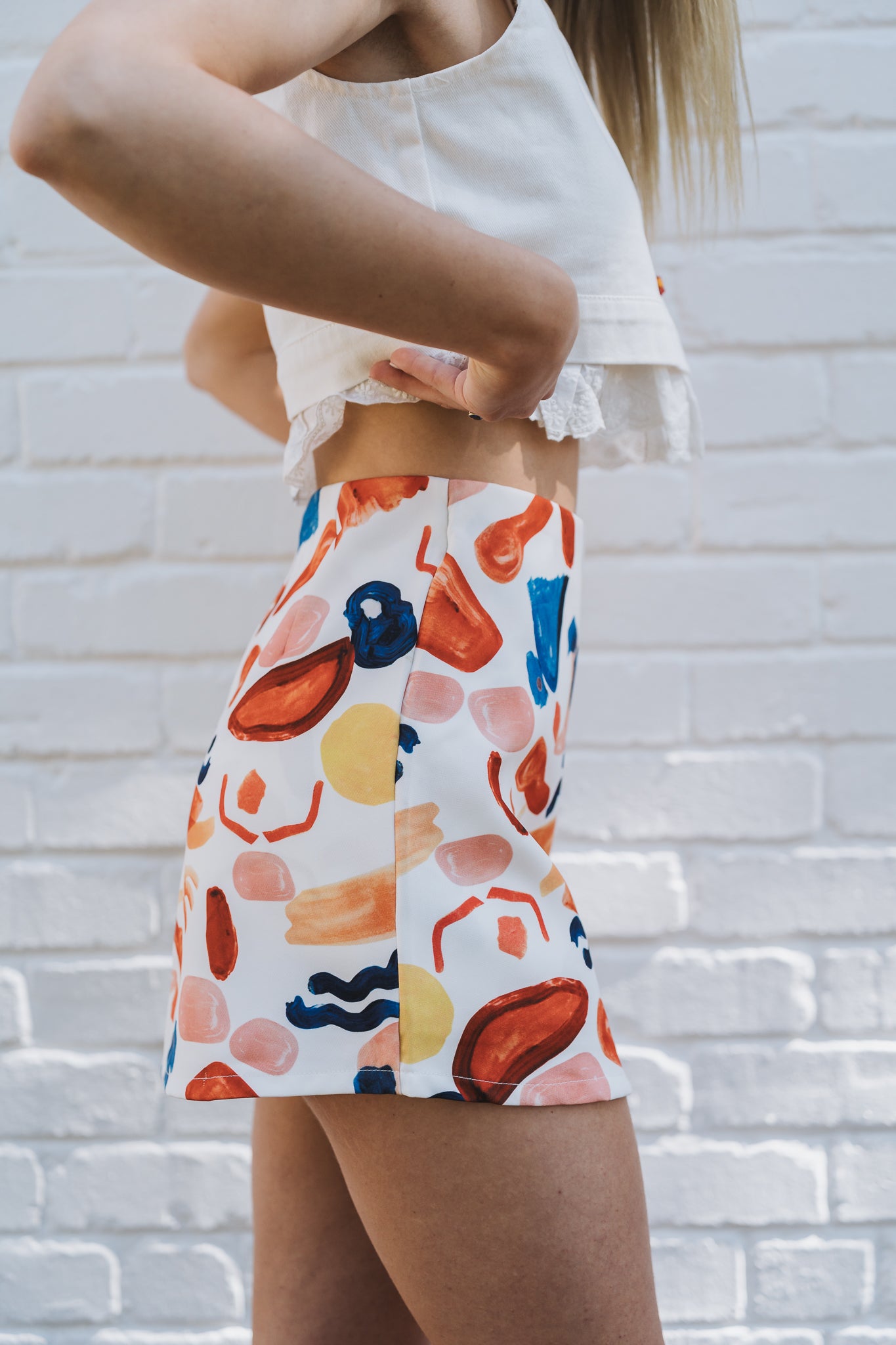 Abstract Print Skort