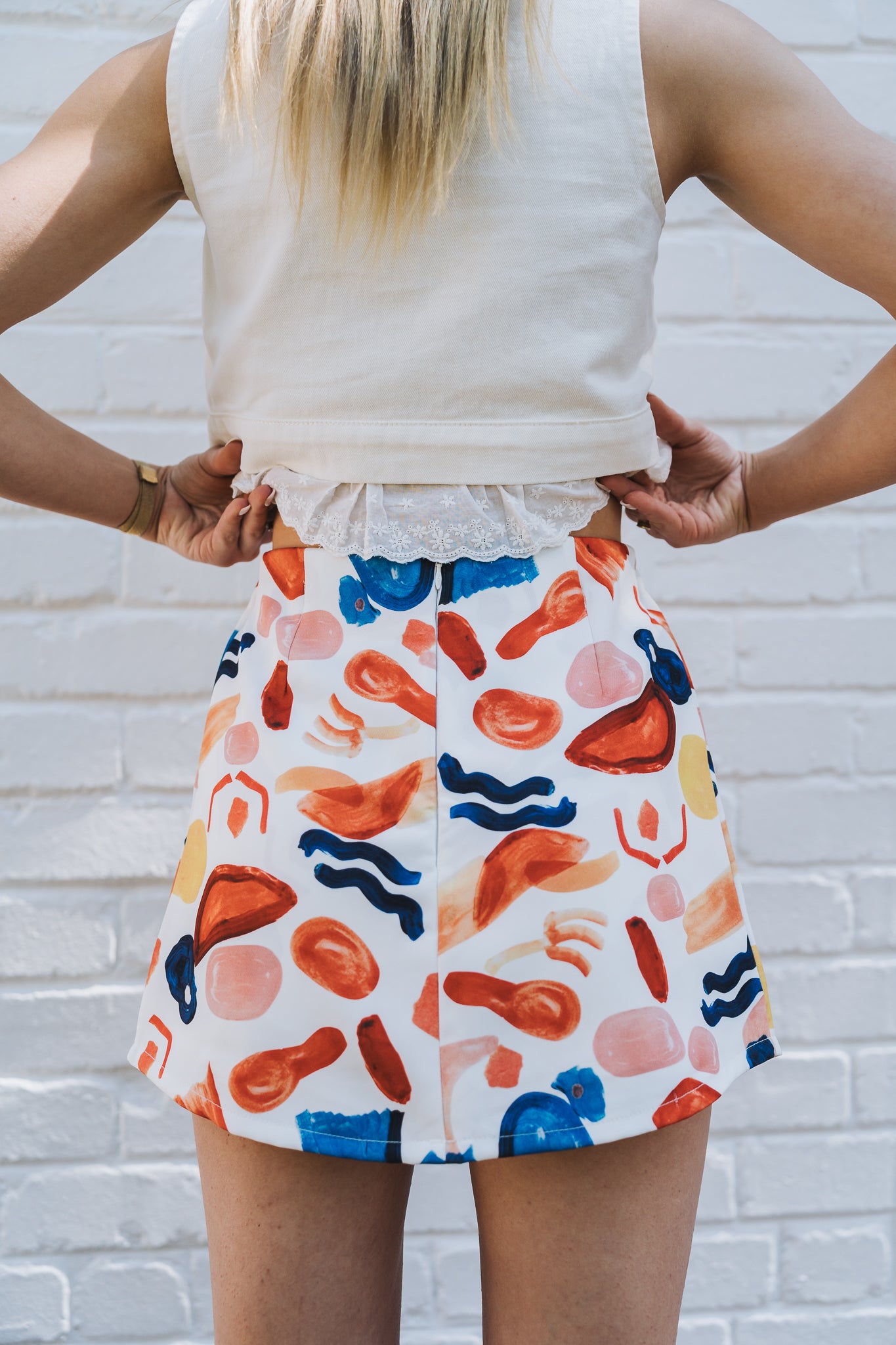 Abstract Print Skort