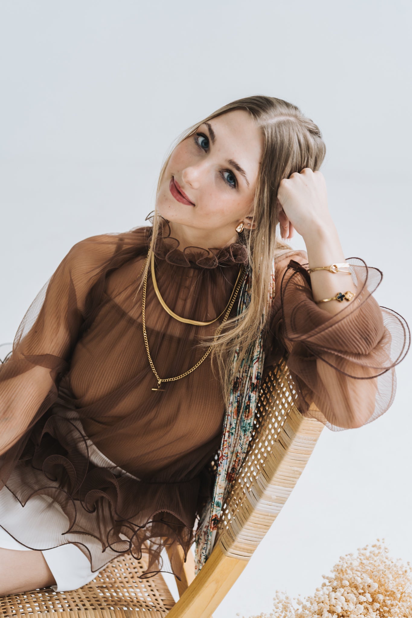 Sabrina Mesh Top Brown | One Size / Fits 30-34