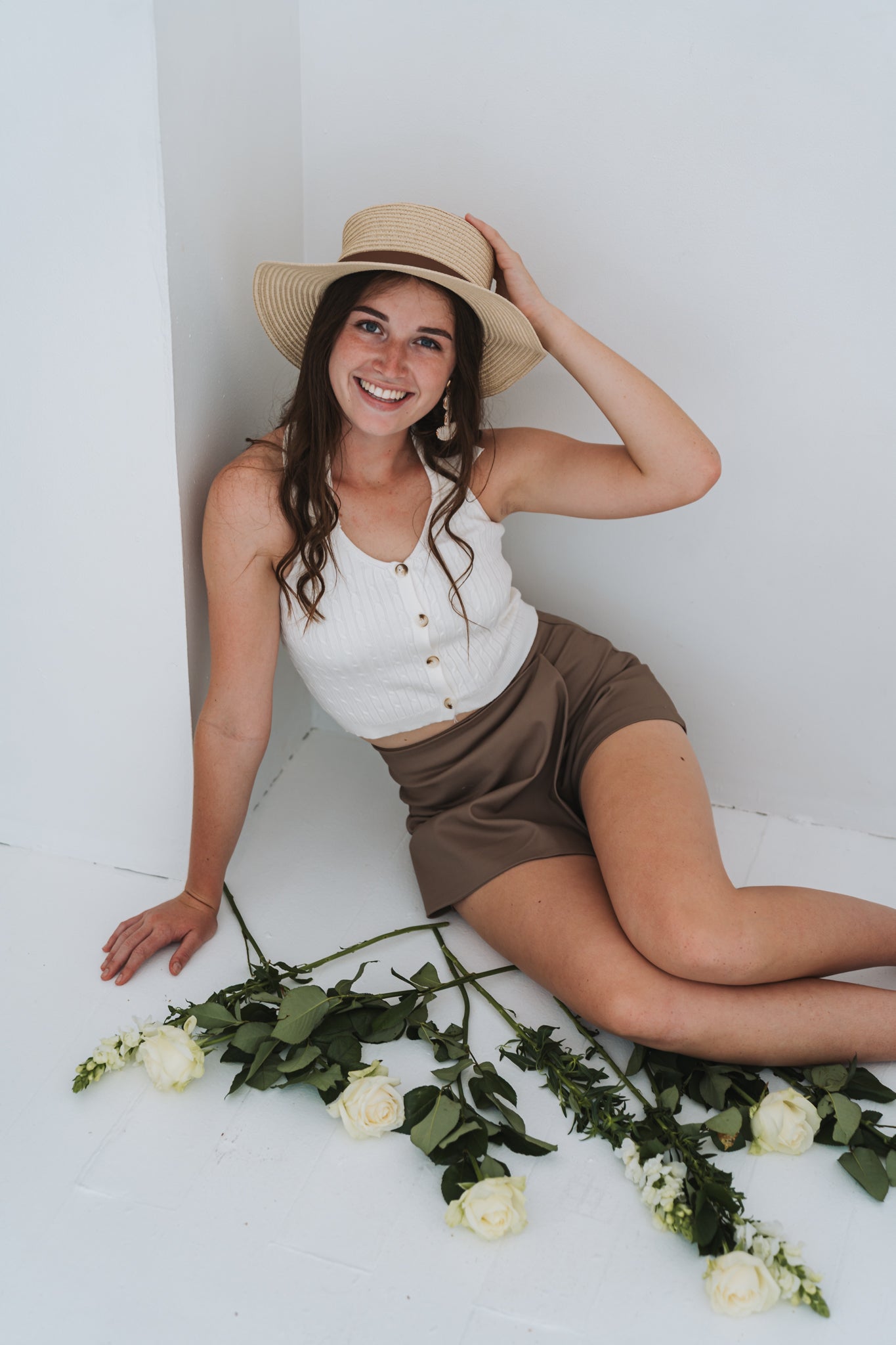 Knit Crop Waistcoat White