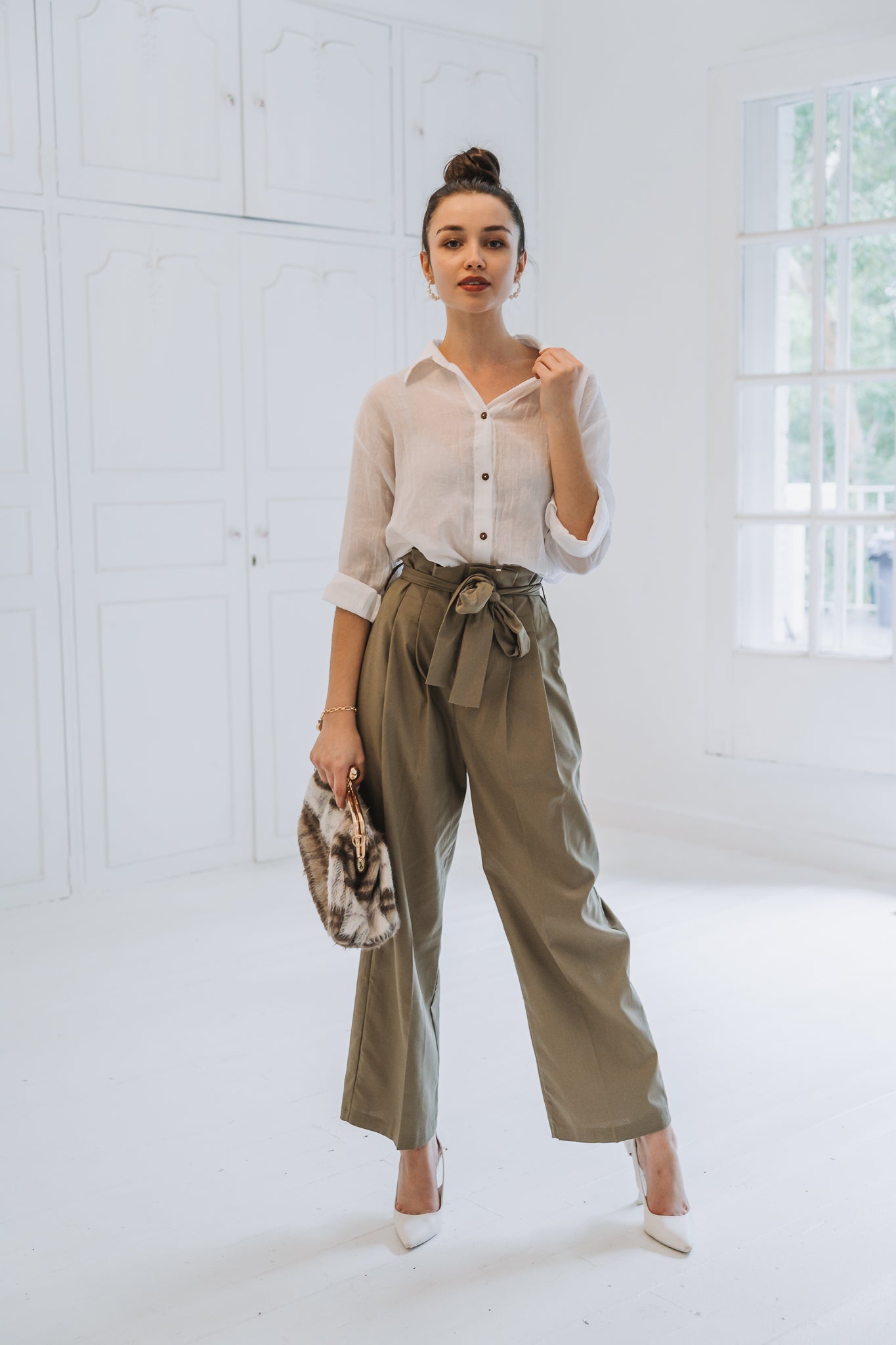 High Rise Trouser Olive