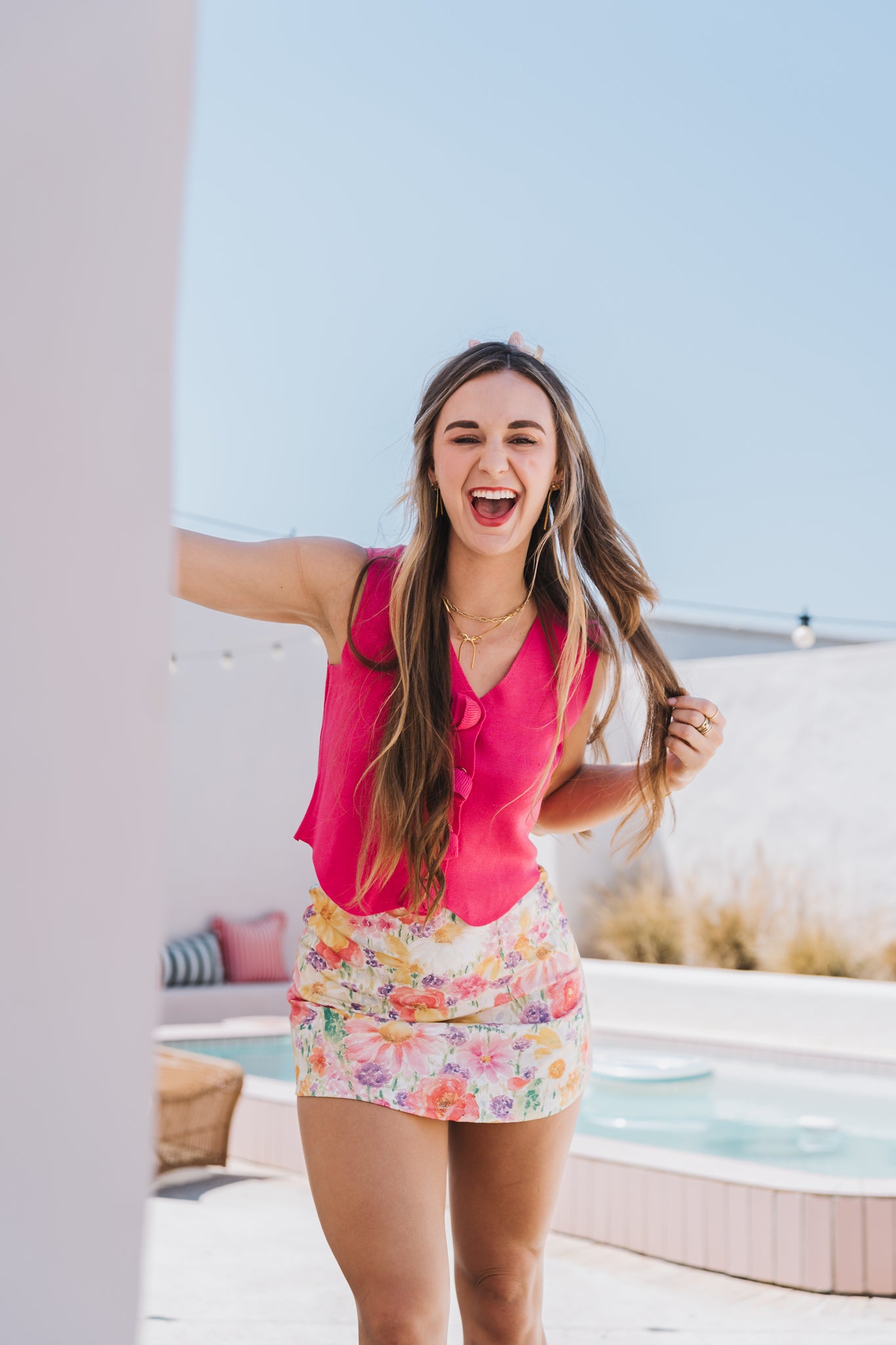 Rosey Waistcoat Pink