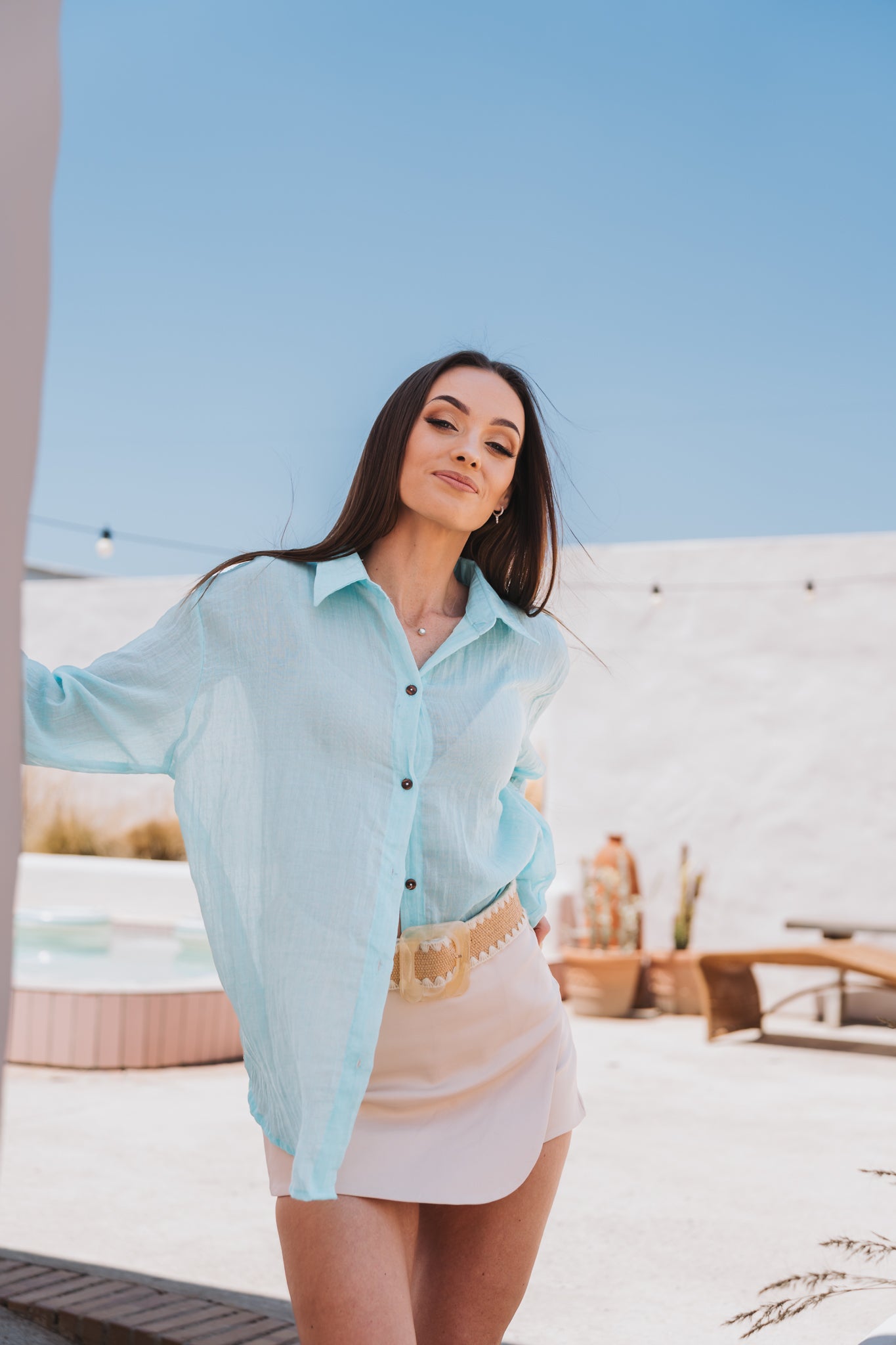 Beach Blouse Aqua