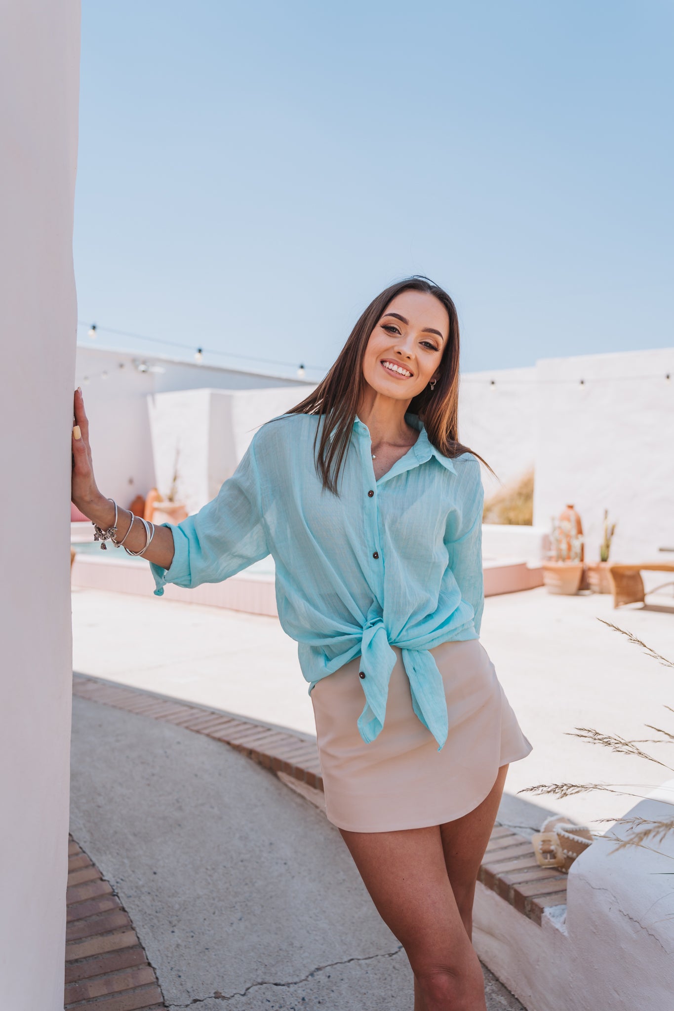 Beach Blouse Aqua