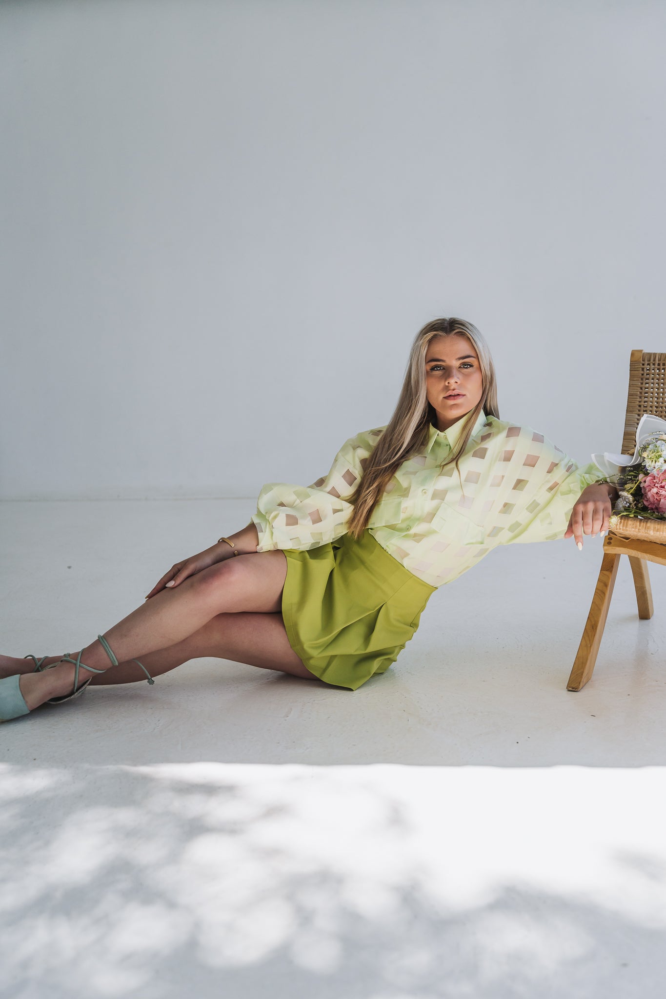 Square Blouse Lime