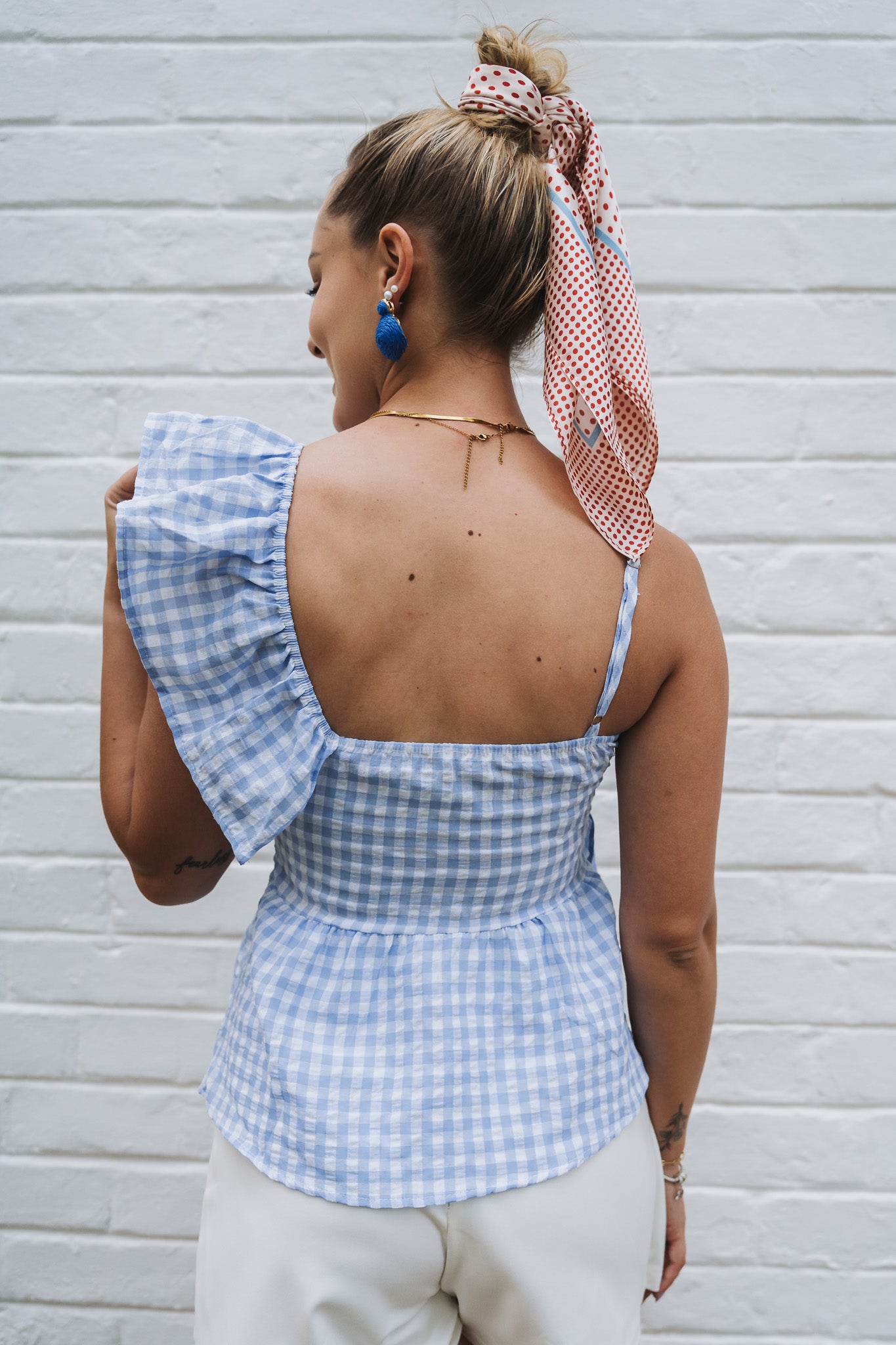 Picnic Frill Top Blue