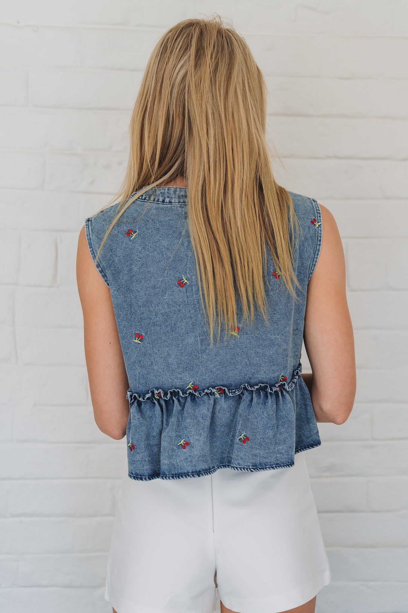 Cherry Denim Top