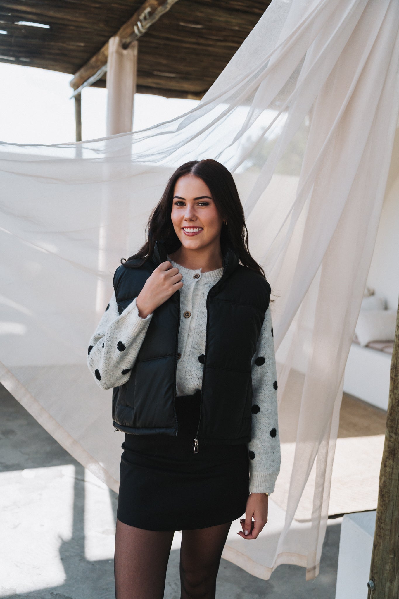 Crop Puffer Black