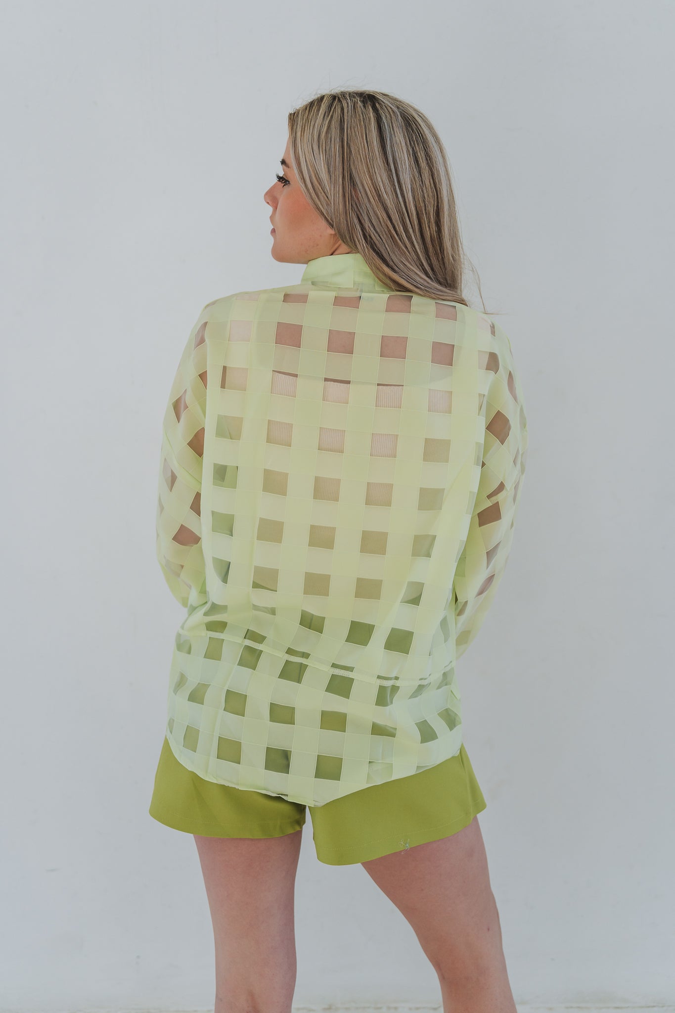Square Blouse Lime