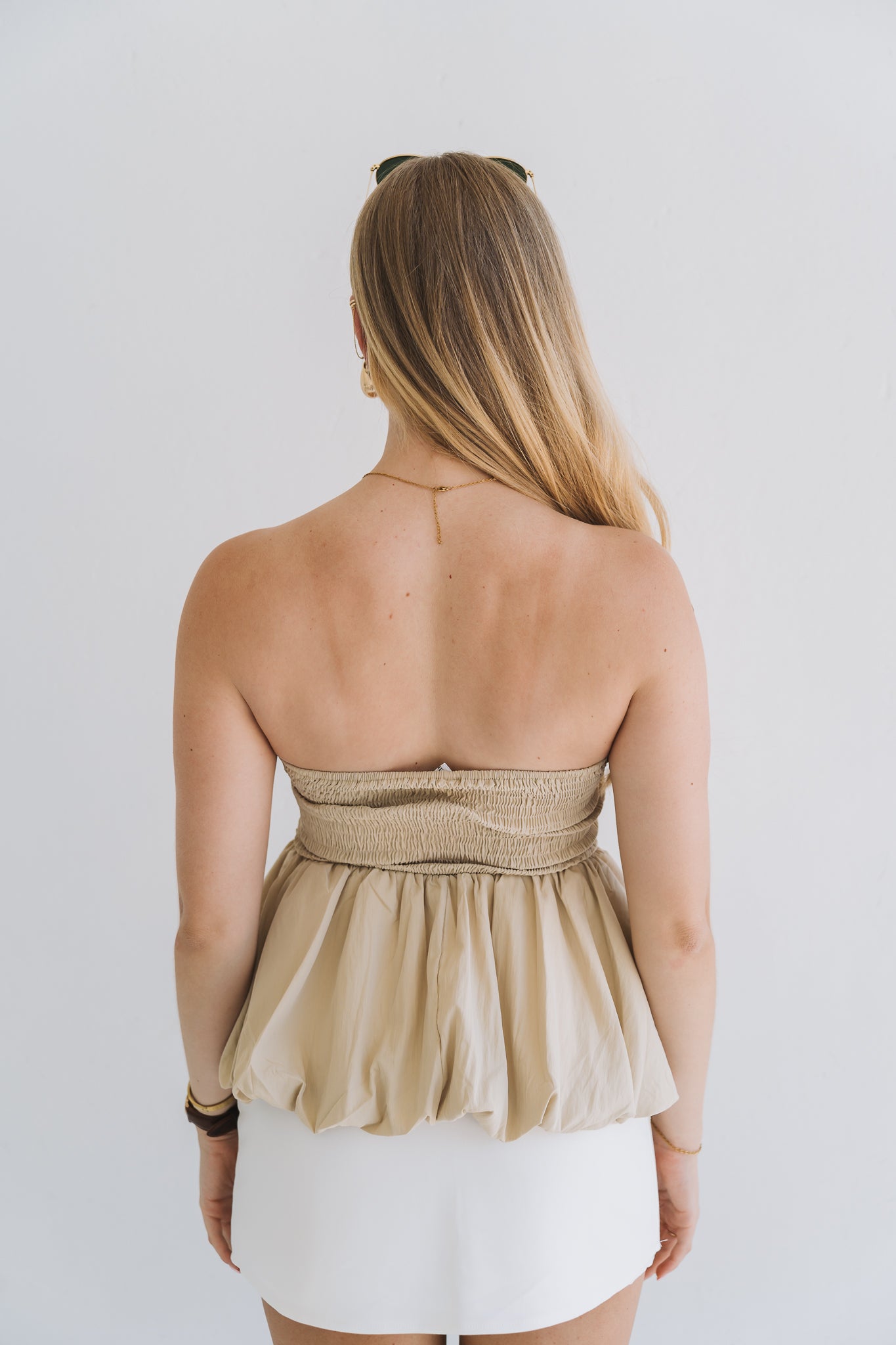 Elle Peplum Top Olive