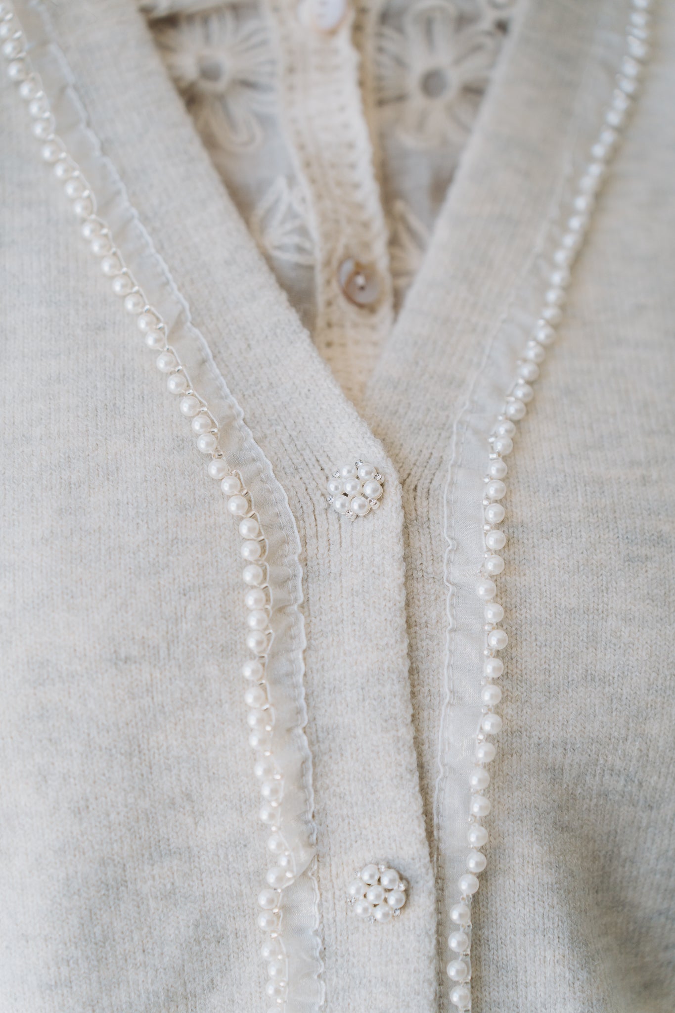 Pearly Cardigan Cream