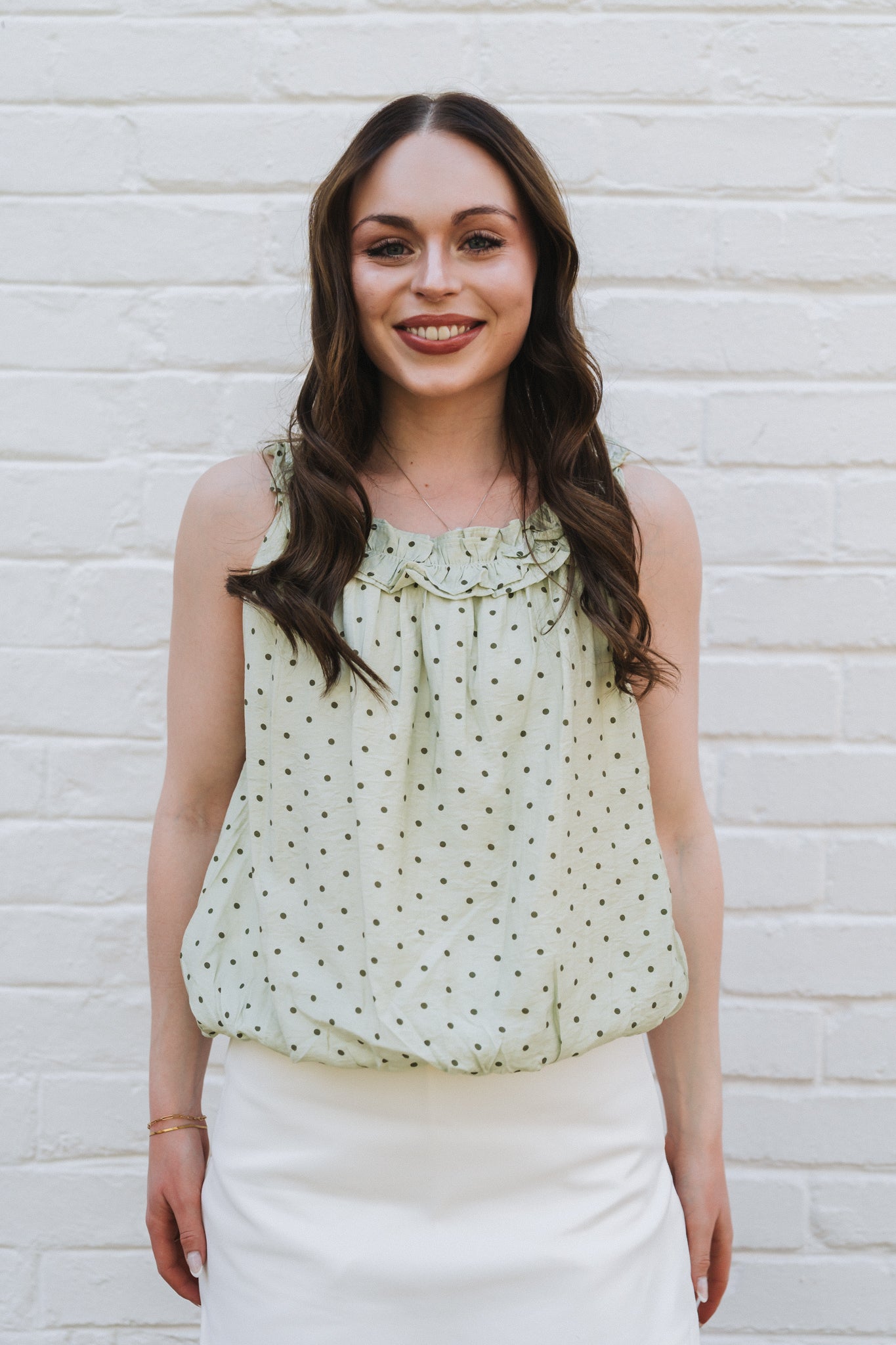 Becky Polka Top Green