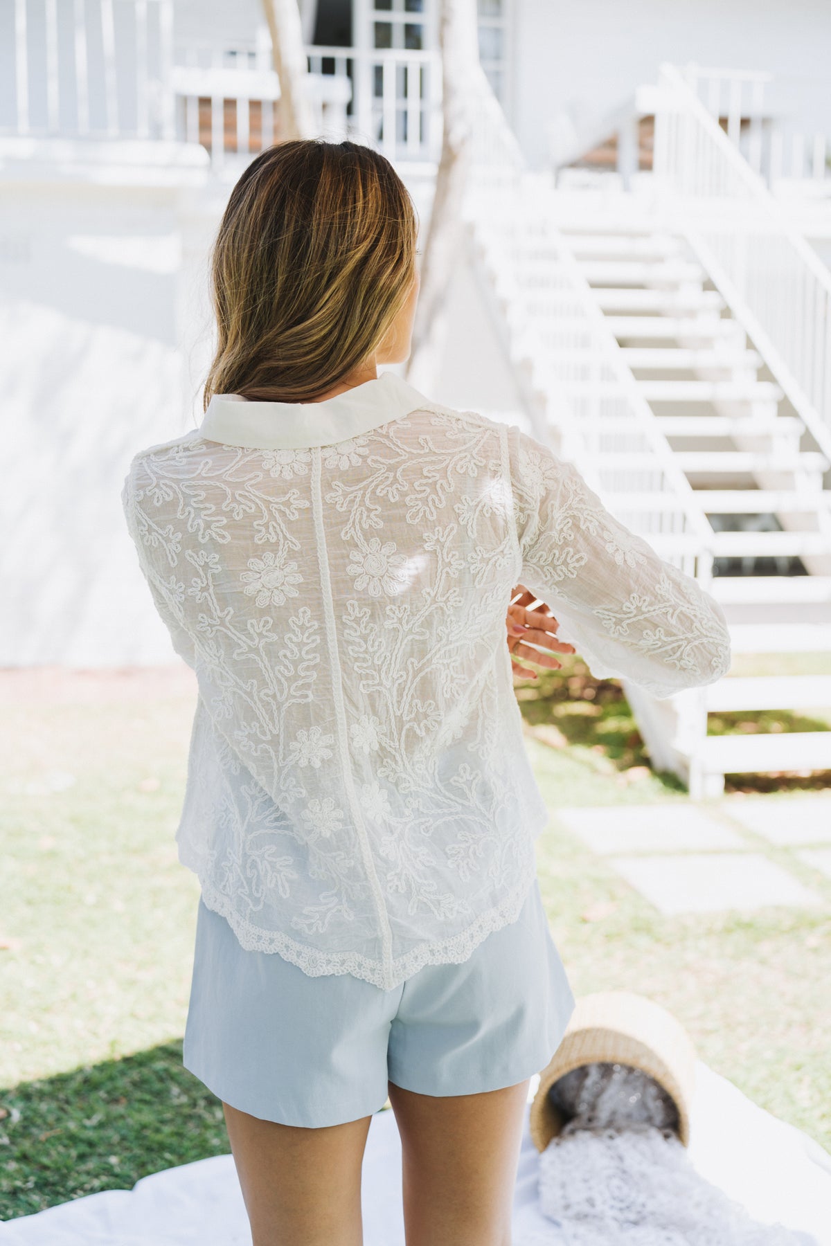 Ava Blouse White| One Size/ Fits 30-34