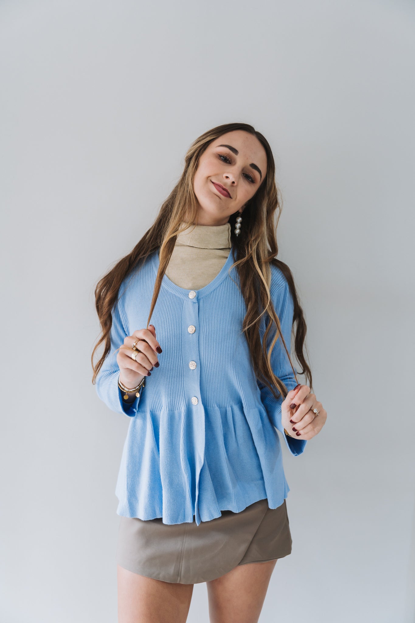 Frill Cardi Blue
