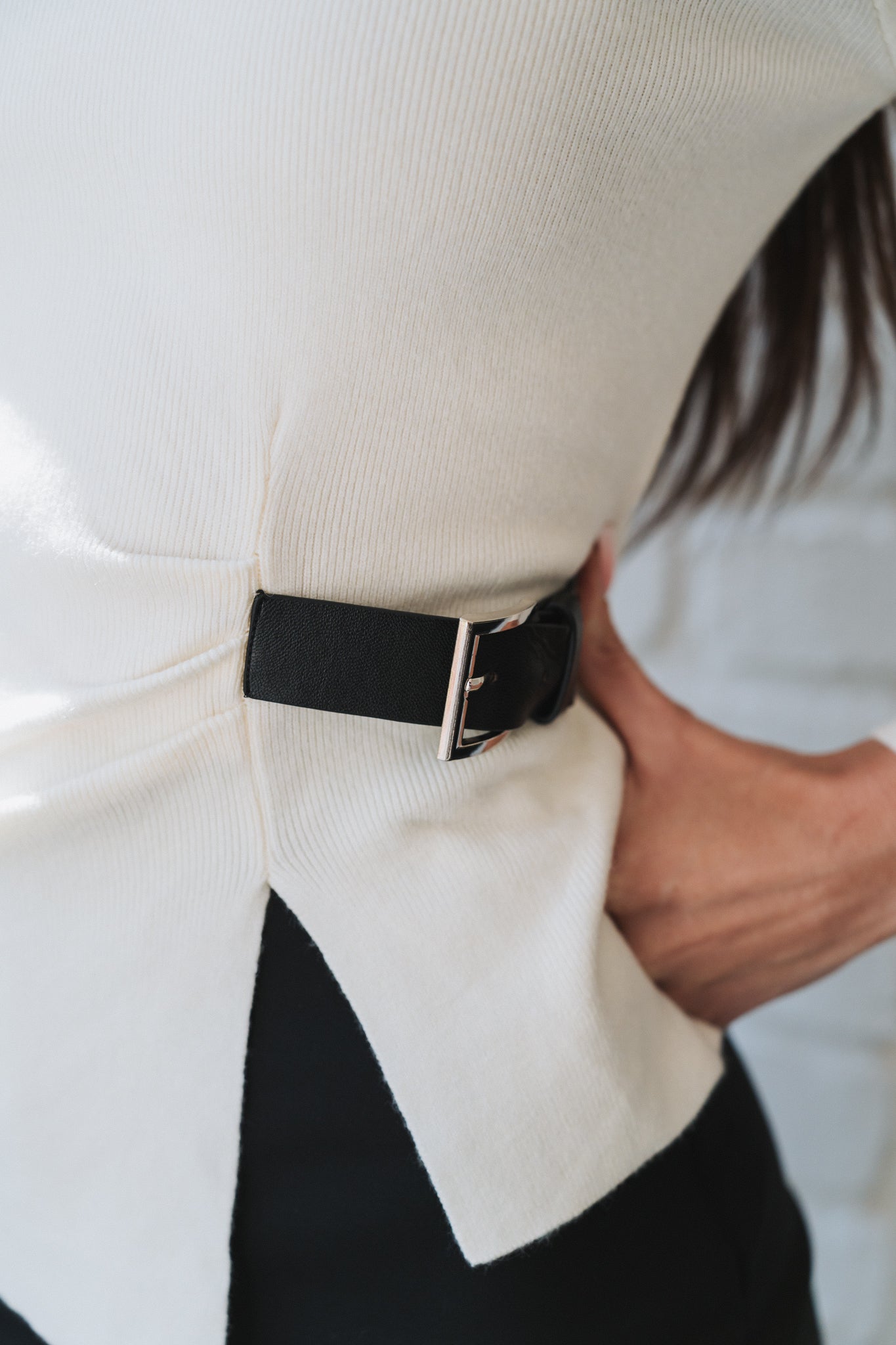 Belt Knit Cream | One Size / 30-34