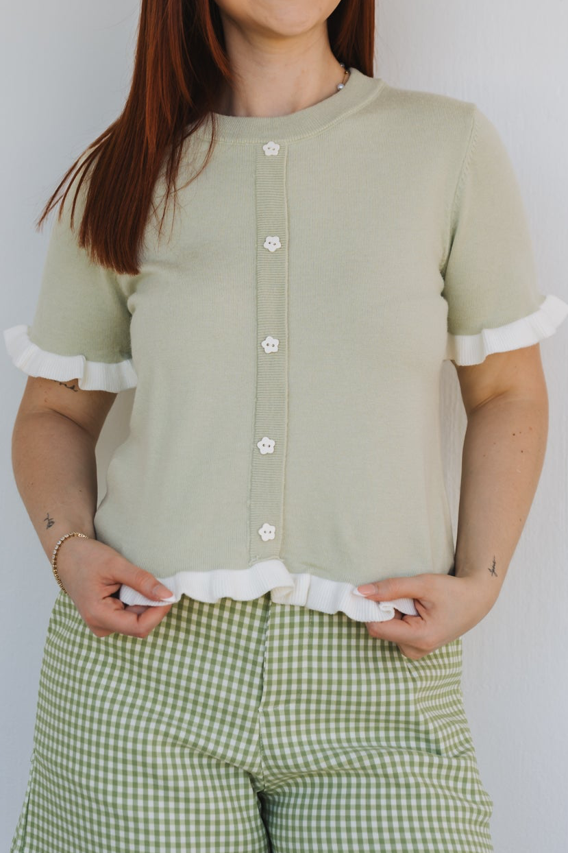 Daisy Button Knit Mint | One Size / Fits 30-34