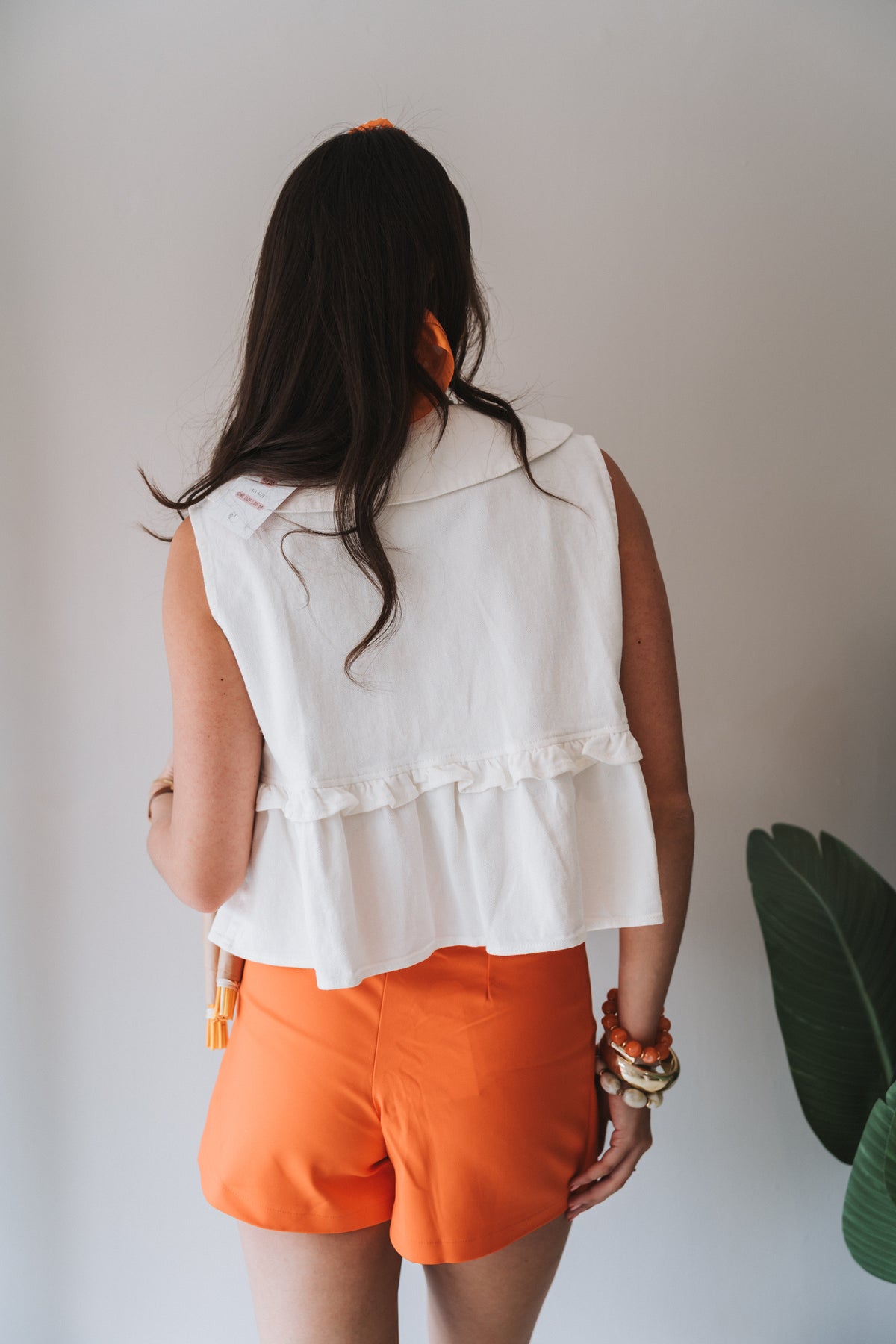 Denim Waistcoat White | One Size / Fits 32-36