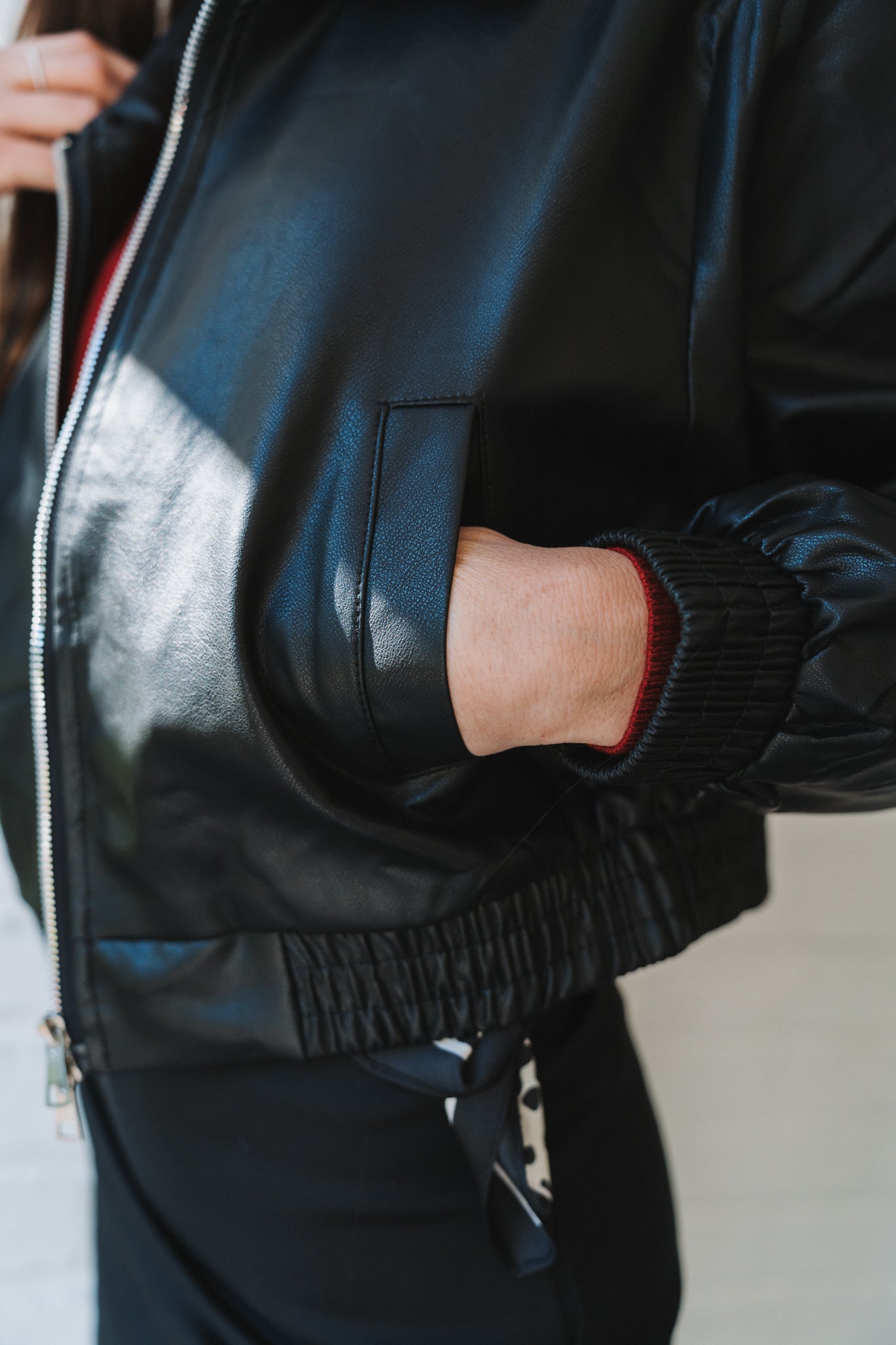 Pleather Jacket Black | One Size / 30-36