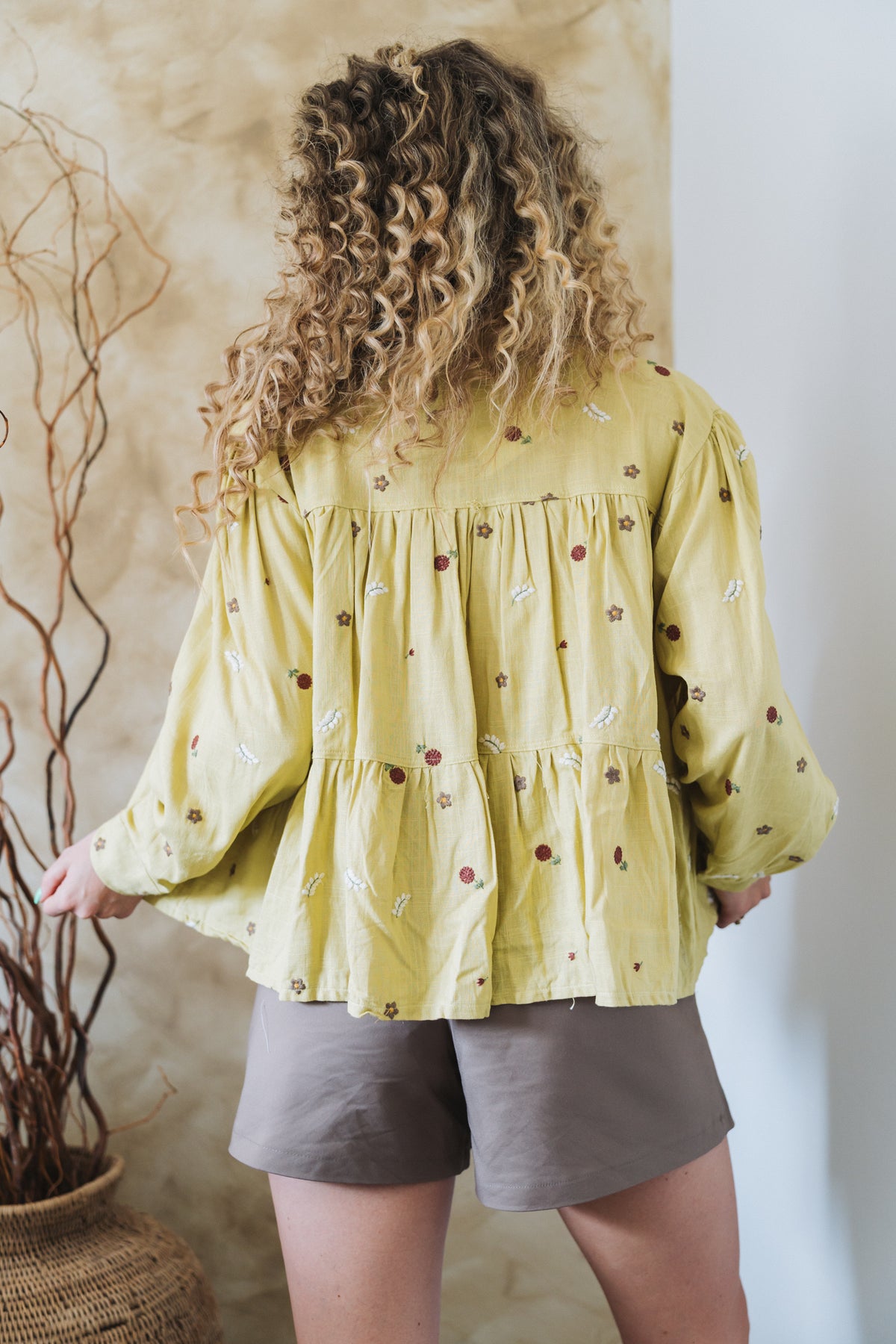 Lino Set Blouse Yellow | One Size / Fits 32-36