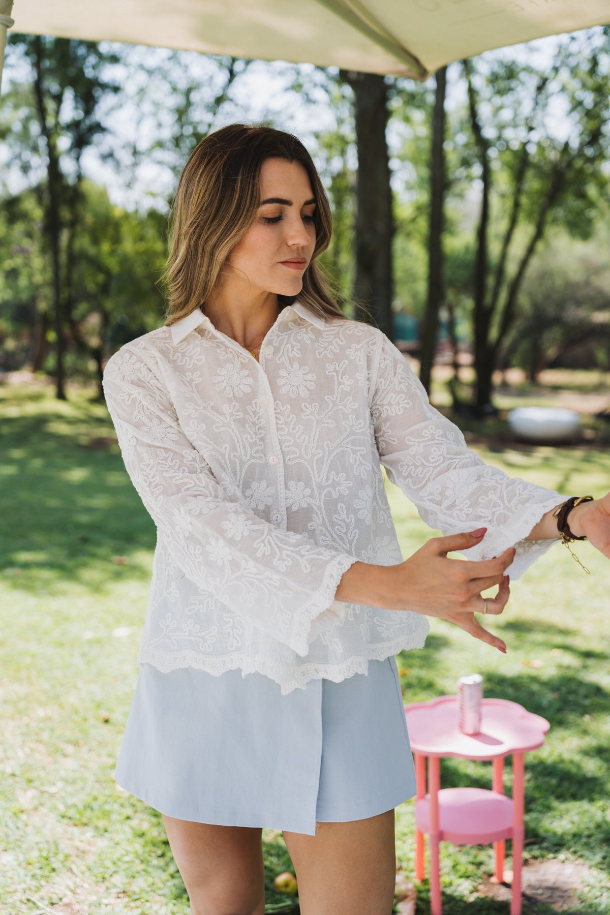 Ava Blouse White| One Size/ Fits 30-34