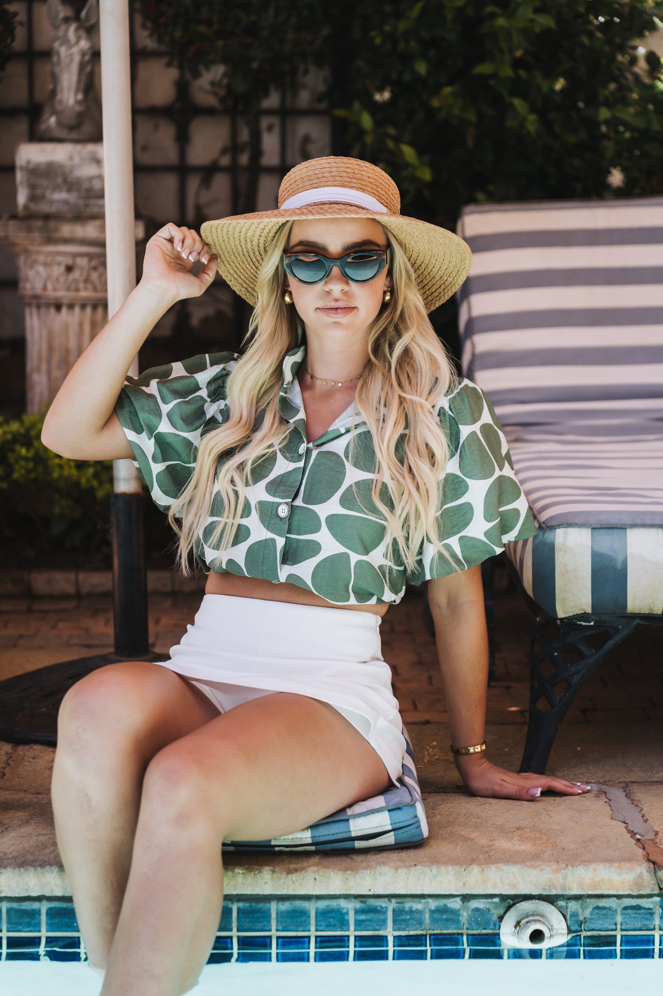 Abstract Blouse Olive