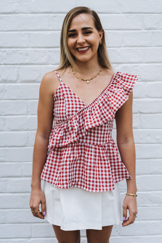Picnic Frill Top Red