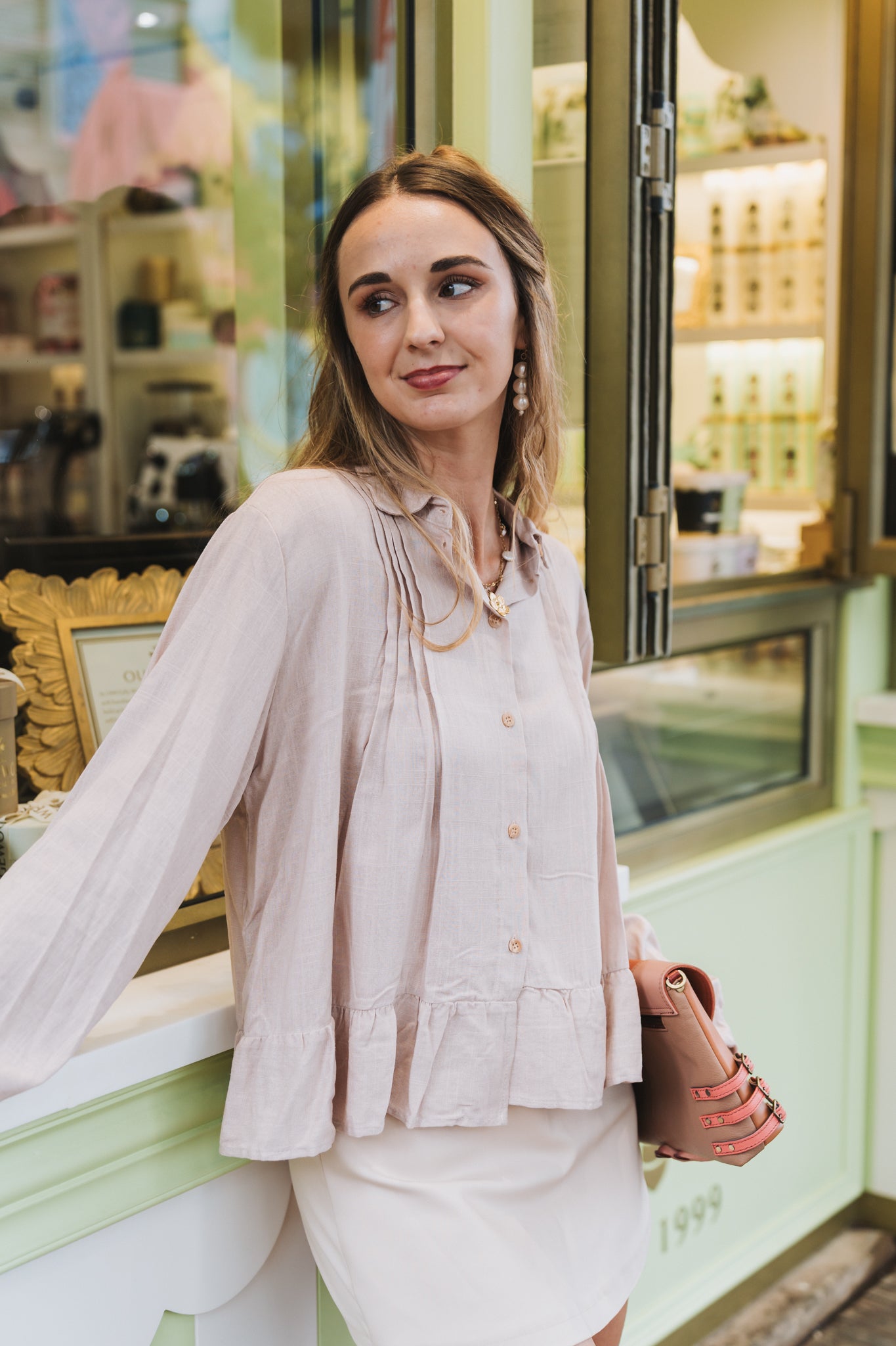 Lino Blouse Dusty Pink