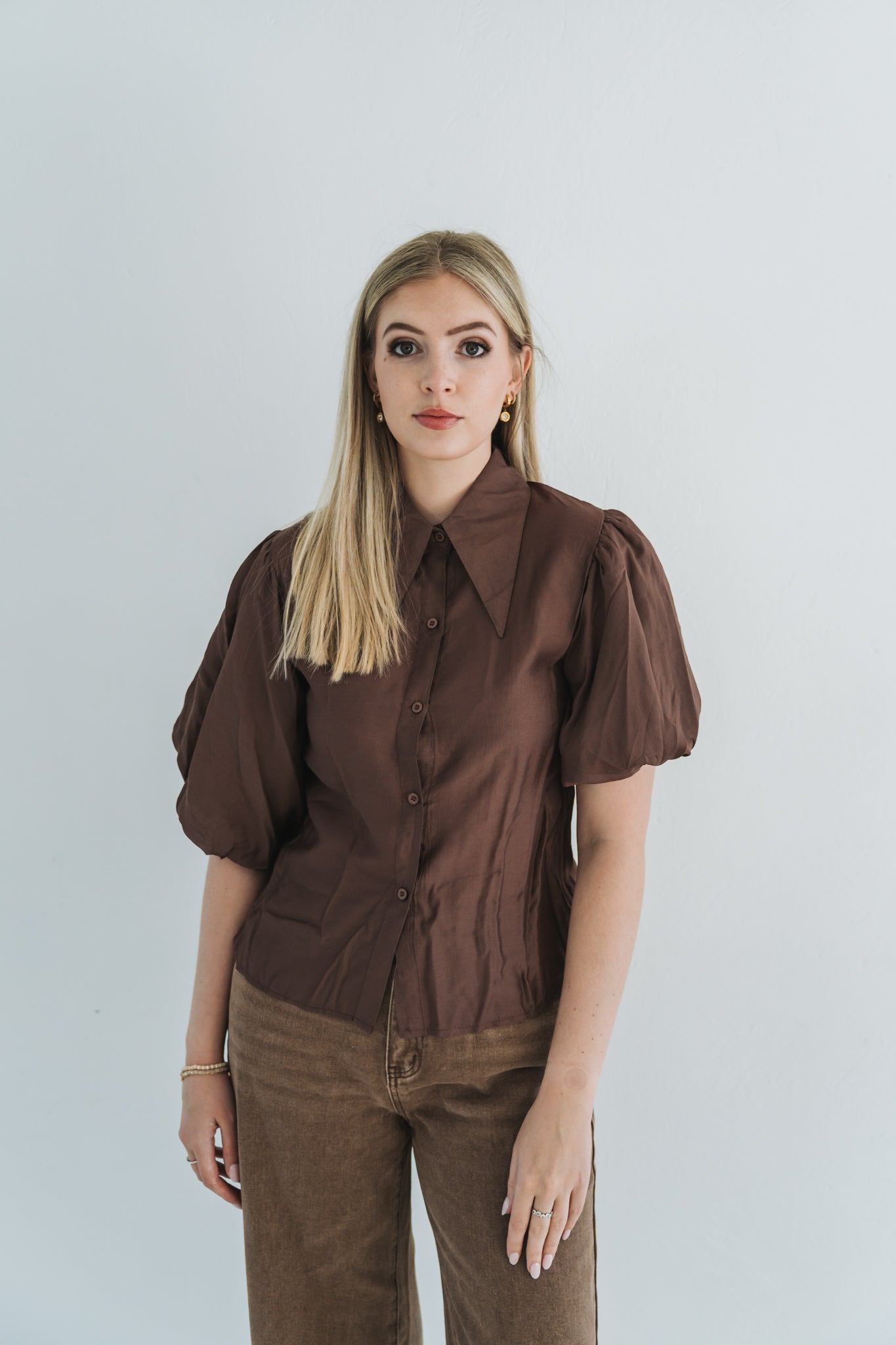 Puff Shoulder Brown