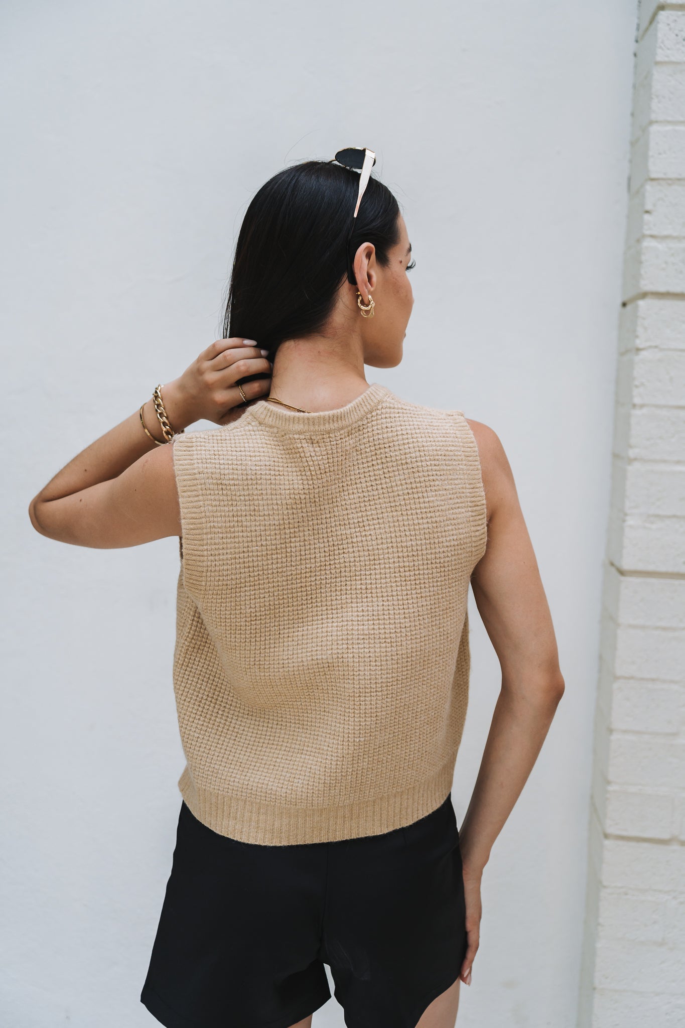 Tie Front Knit Caramel