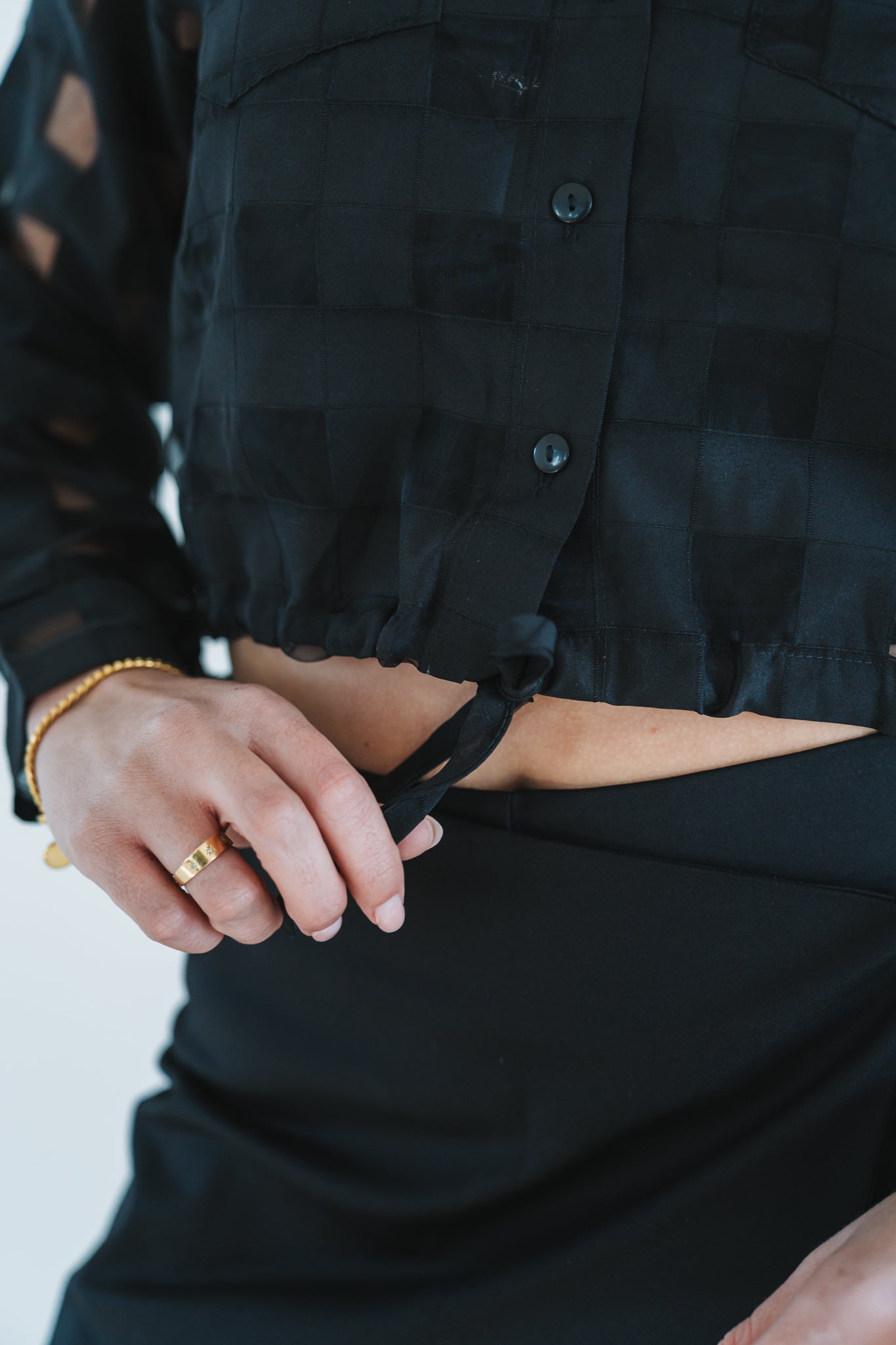 Square Blouse Black | One Size / Fits 30-32