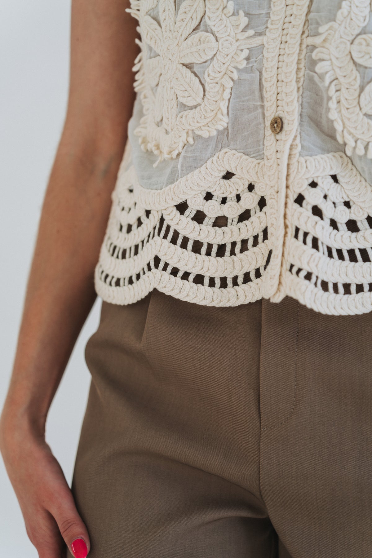 Boho Waistcoat Cream | One Size / Fits 30-34