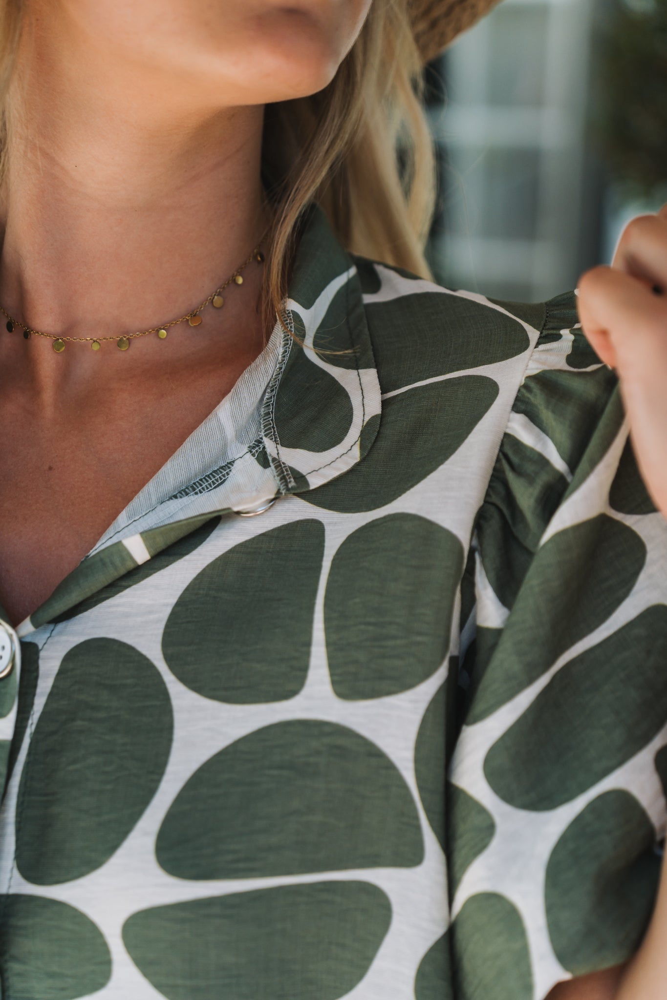 Abstract Blouse Olive