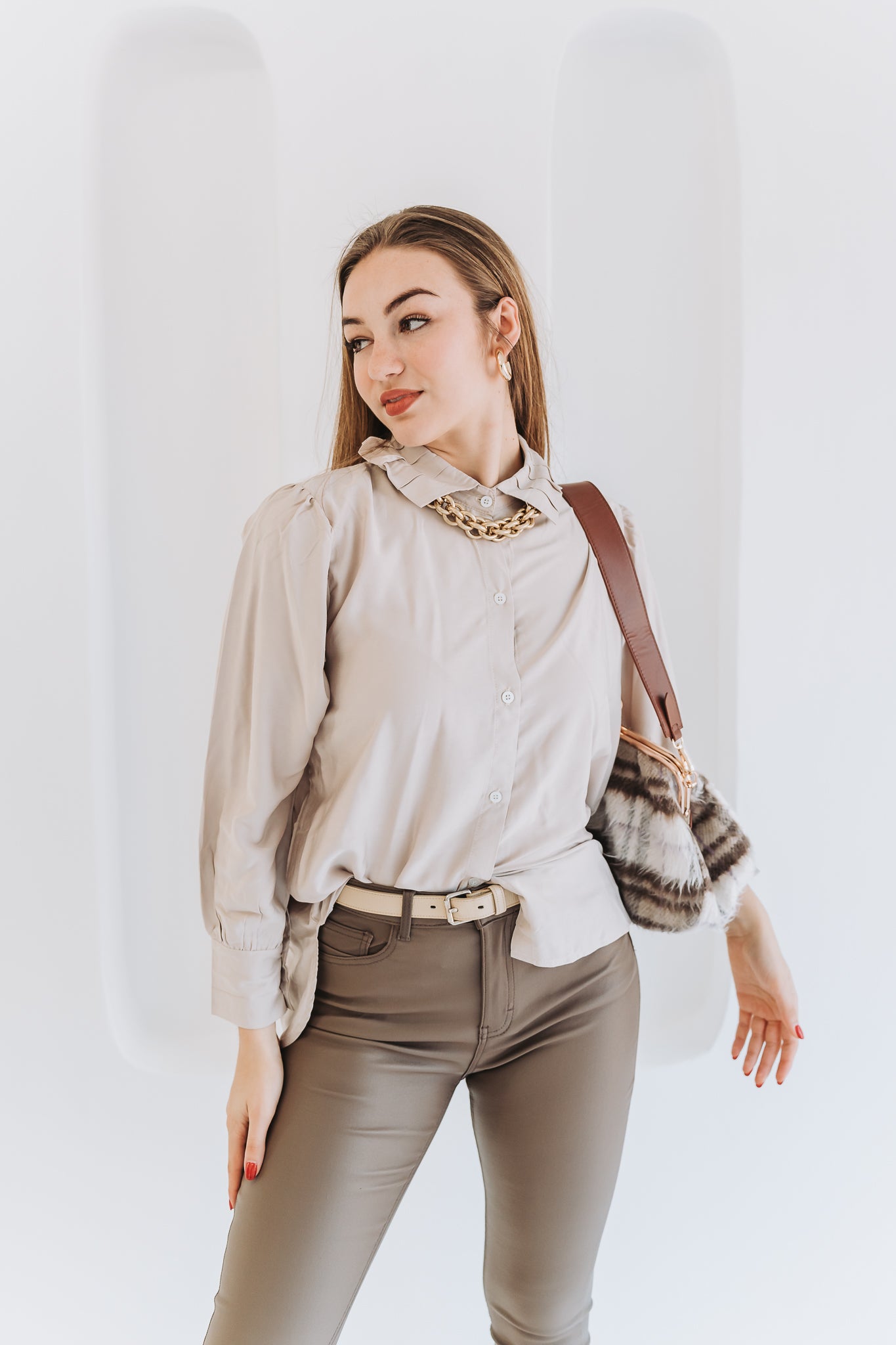 Folded Collar Blouse