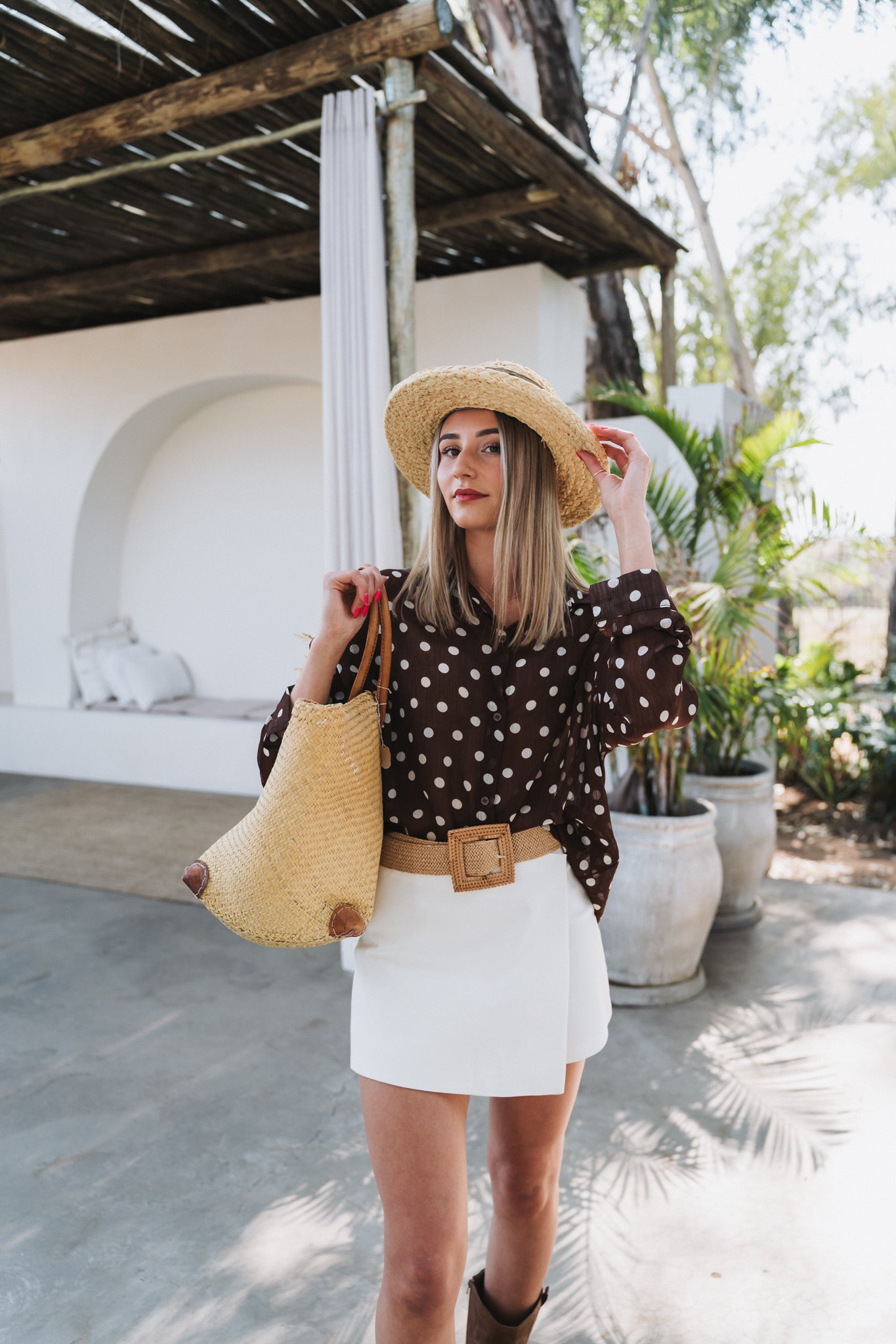 Chocolat Polka Blouse | One Size / Fits 32-36