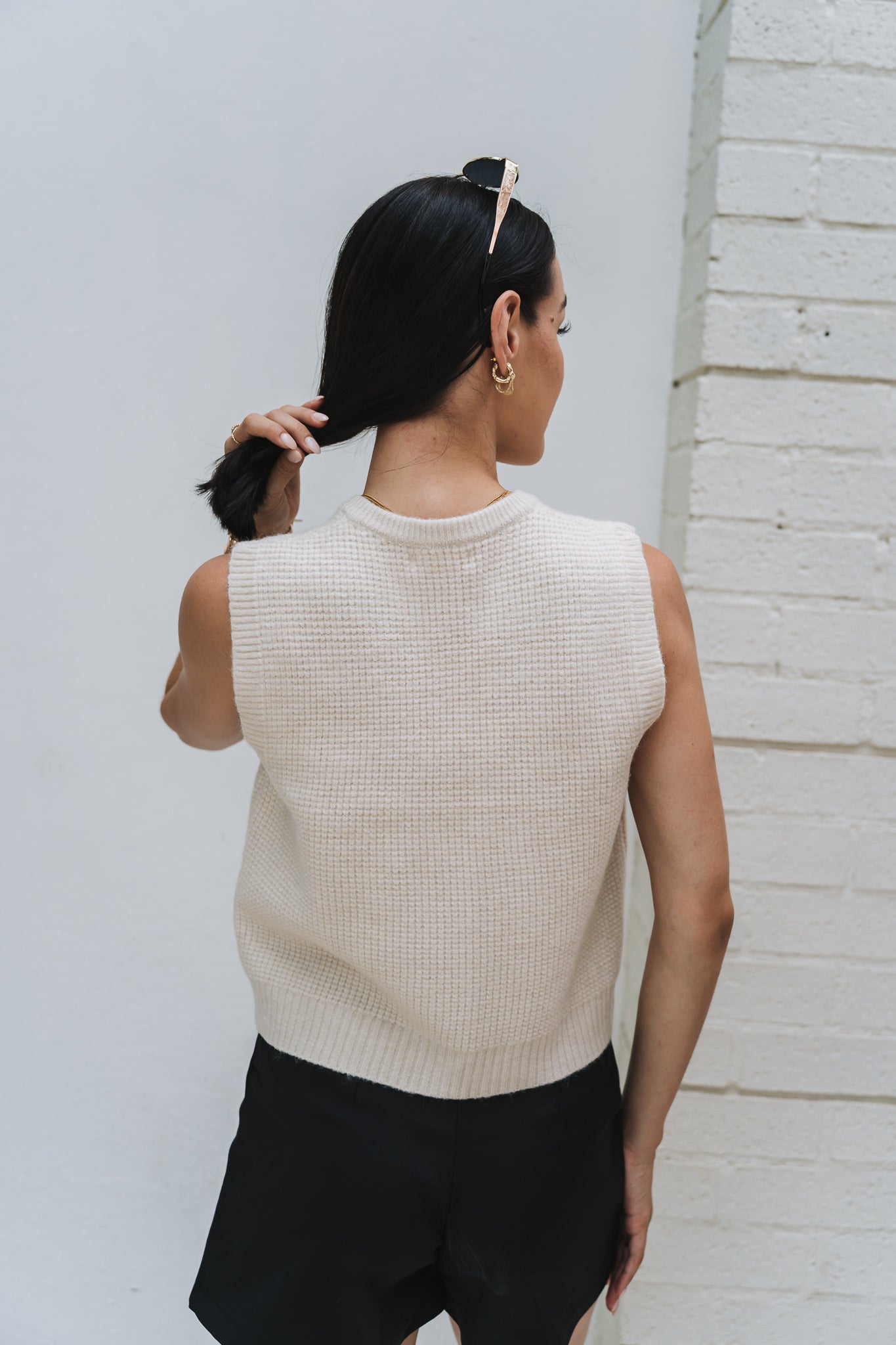 Tie Front Knit Cream