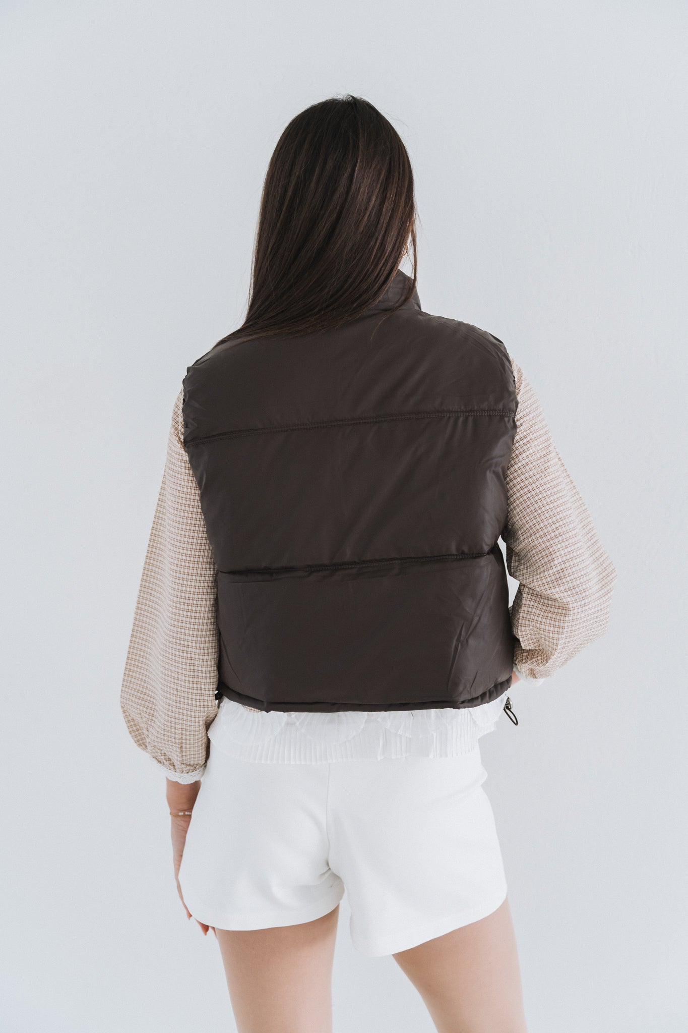 Crop Puffer Brown