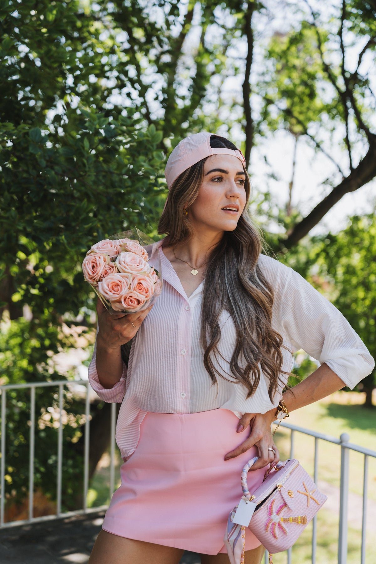 Santorini Two Tone Blouse Pink| One Size/ Fits 30-34