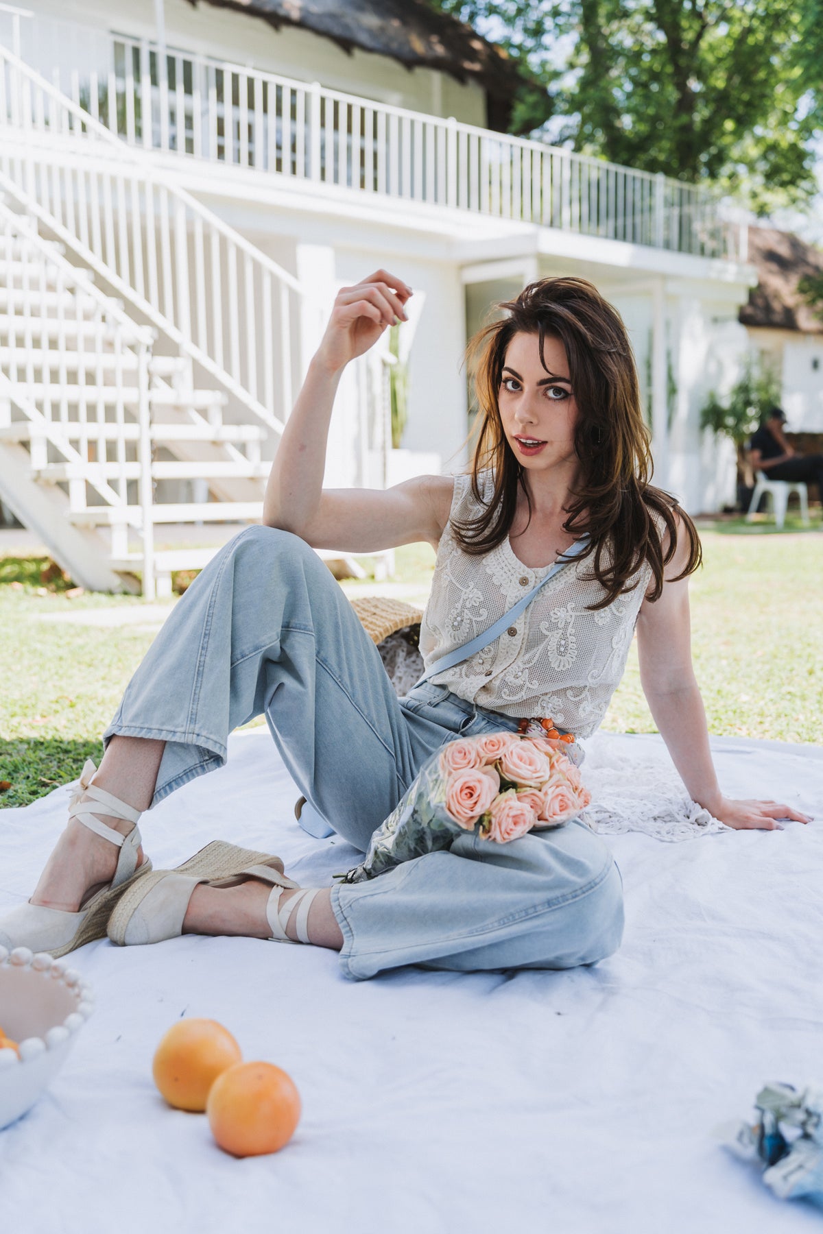Bohemian Waistcoat Cream| One Size/ its 30-34